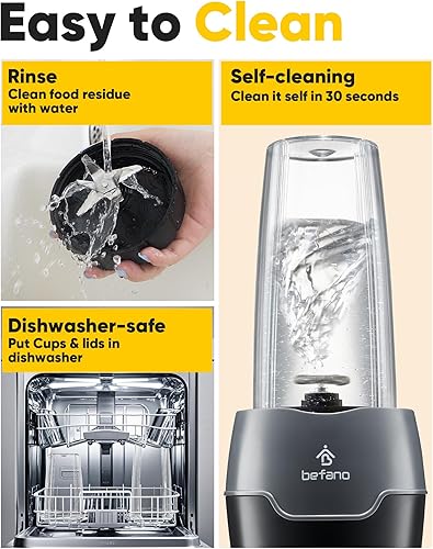 Miniatura 6 de Befano Batidora de batido 11 en 1, máquina personal de margarita con base de 1200 vatios, para batidos, hielo y frutas