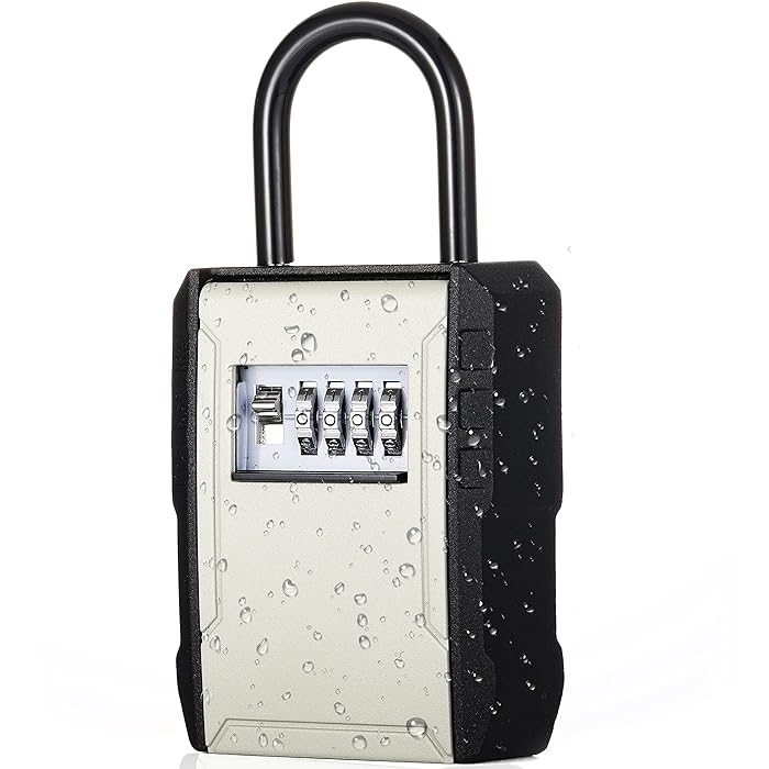 Buy ZHEGE Key Box Portable, 4 Digit Combination Lock Box for Key