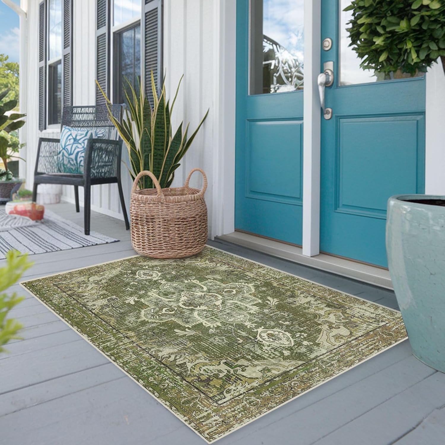 Season wind Washable Boho Vintage Area Rugs 2×3 NonSlip