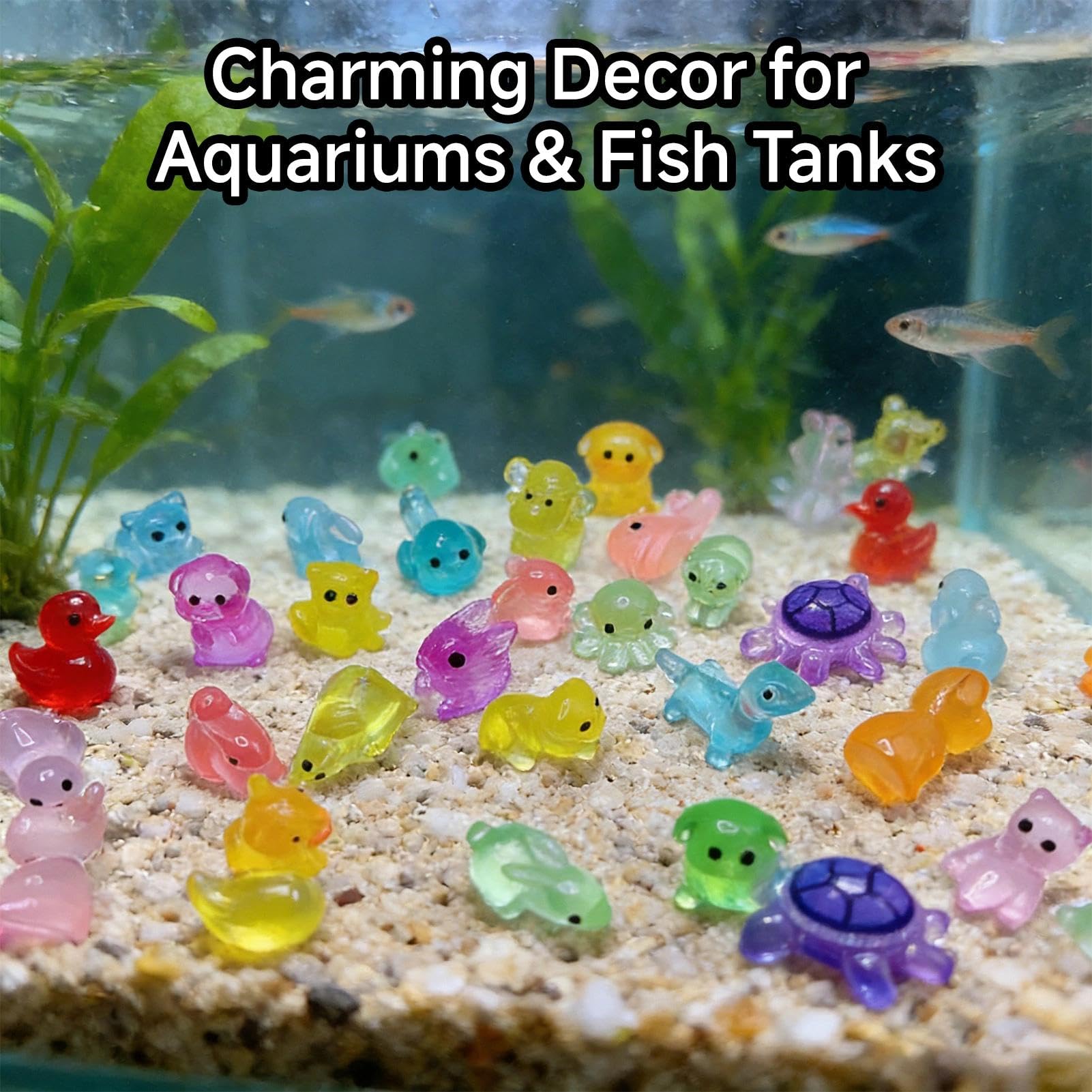 Zhixan 200PCS Glow in The Dark Mini Resin Animals, Tiny Small Miniature Animal Figurines Bulk, Ducks - Image 4