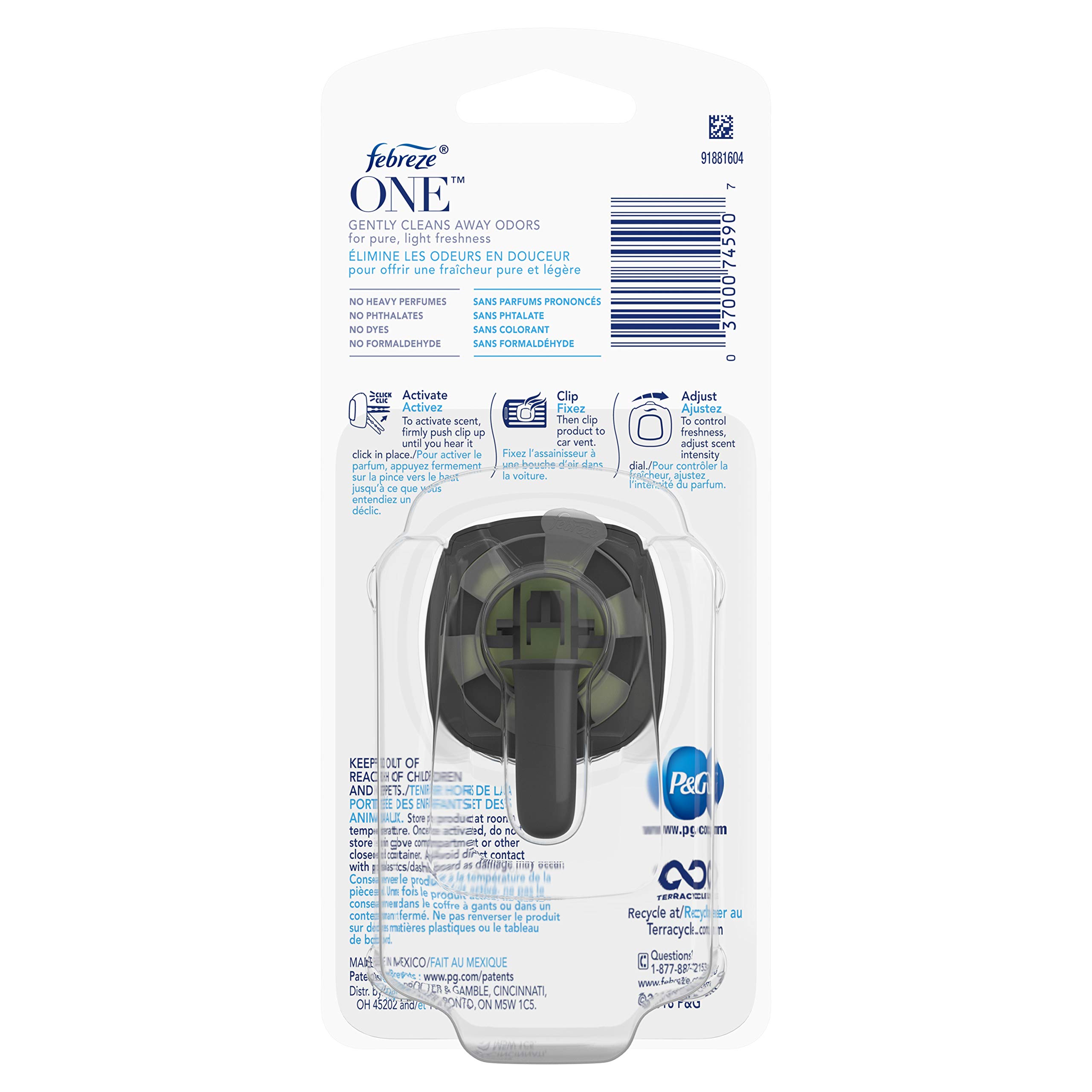 Febreze One Bamboo Car Air Freshener Vent Clip - 1ct