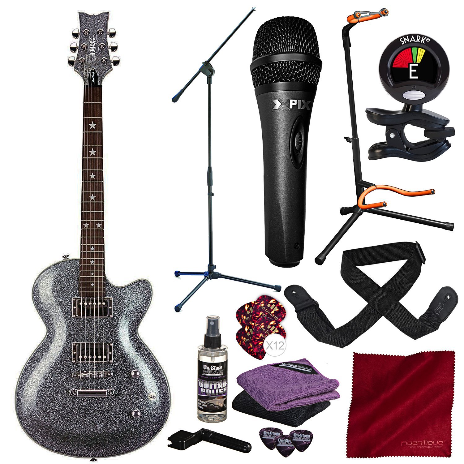 Amazon.com: Daisy Rock - Guitarra eléctrica de 6 cuerdas (DR6759-A-U) con  micrófono de condensador profesional Xpix, soporte para guitarra, afinador  y paquete de lujo Pick : Instrumentos Musicales