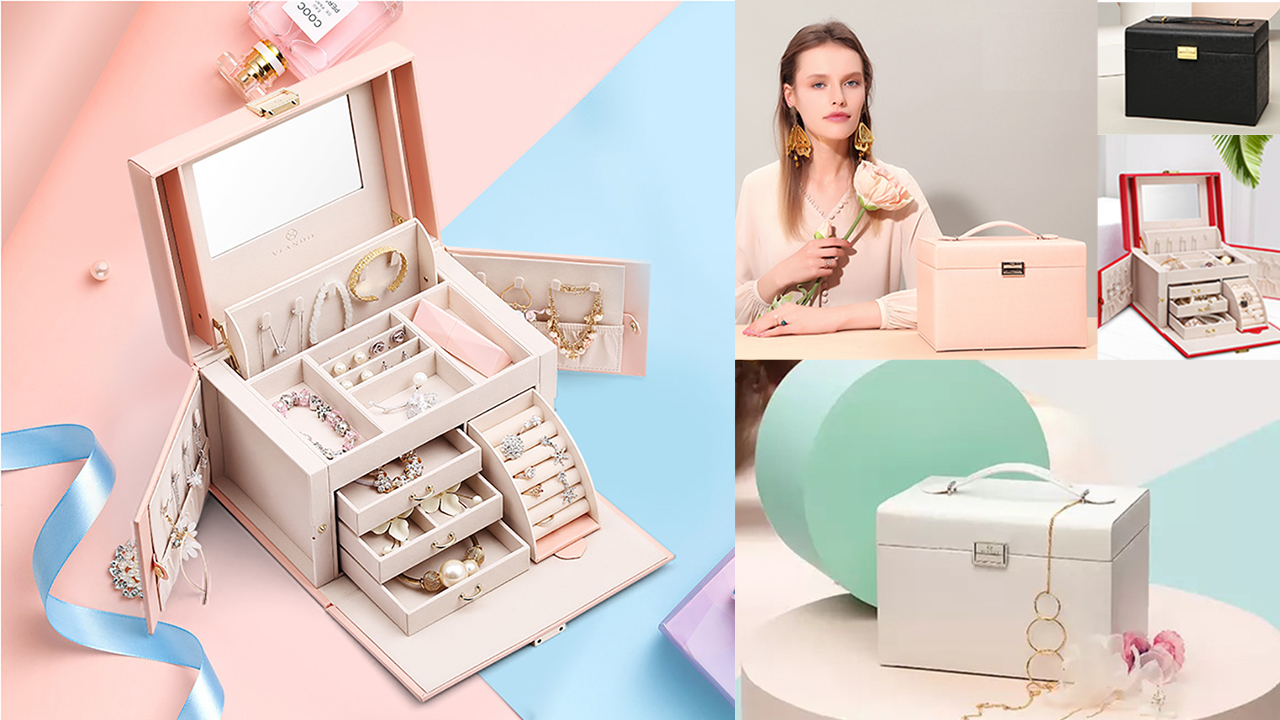 Amazon.com: VLANDO Mirrored Jewelry Box Organizer, Pearl White