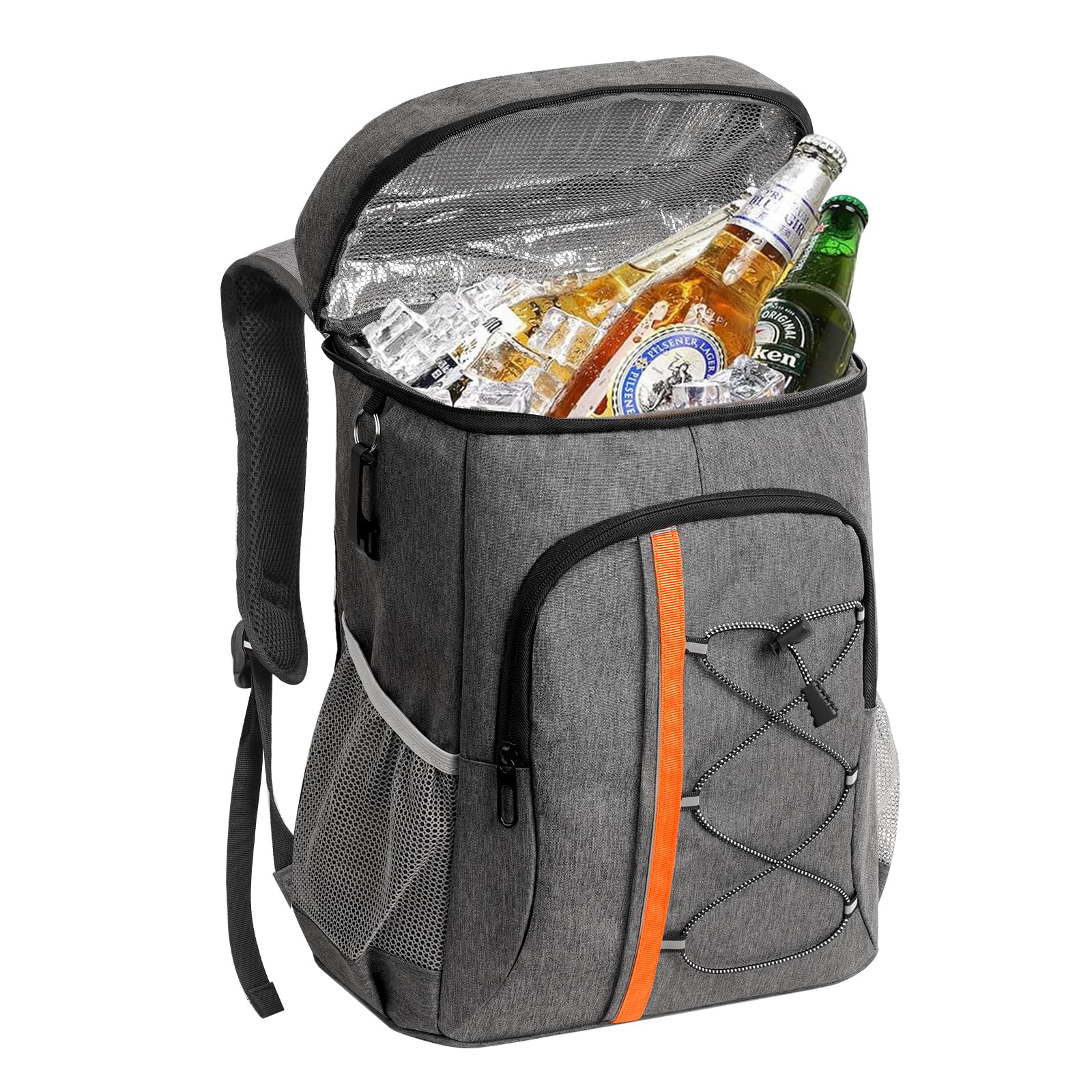 Tactical Backpack Cooler,35 Can Backpack Cooler Leakproof,Insulated Soft Cooler Bag,Waterproof Ice Chest Backpack,Lightweight Travel Cooler Lunch Backpack for Hiking,Travel, Outdoor,25L