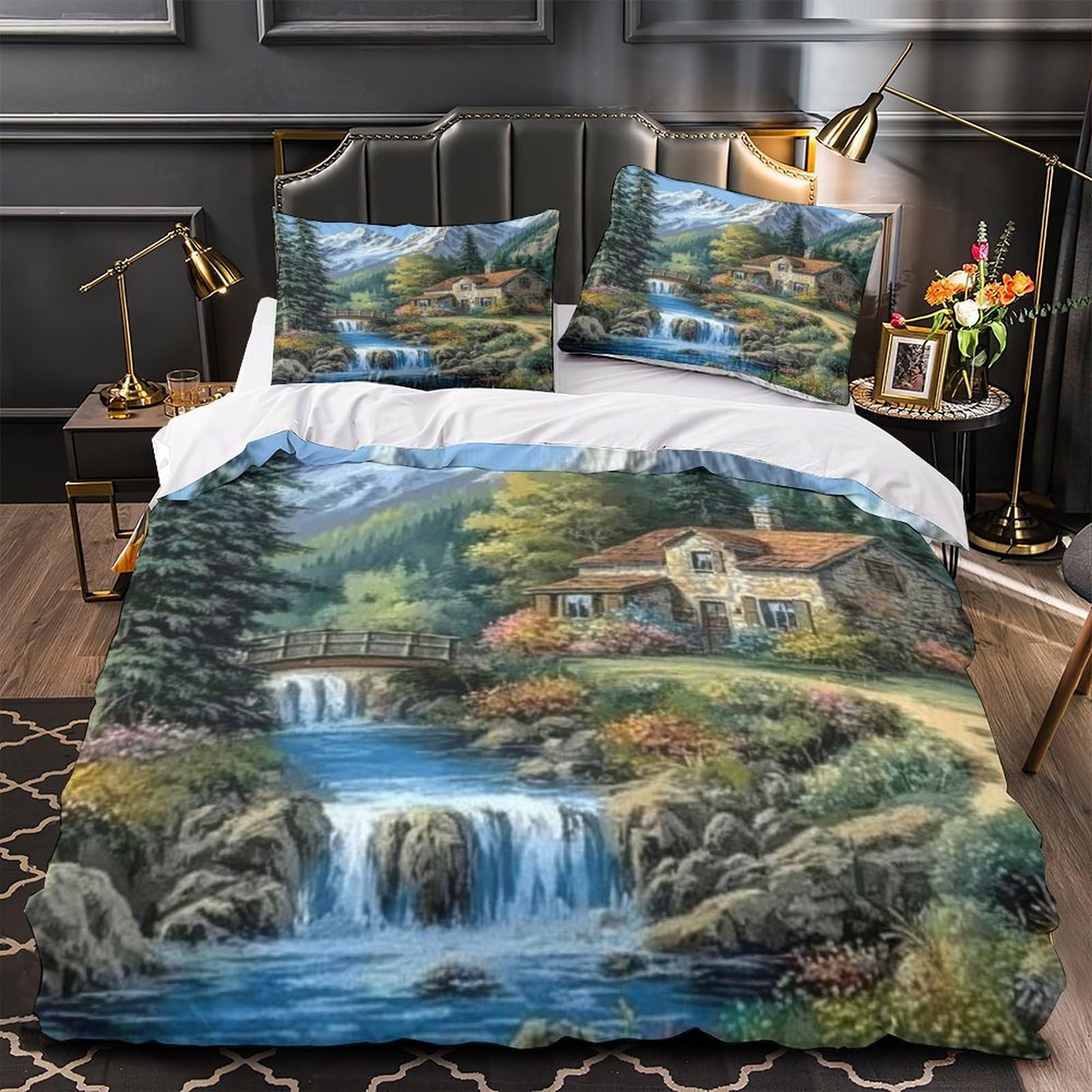 Housse de couette moto ultra douce avec fermeture éclair pour literie ado sans plis