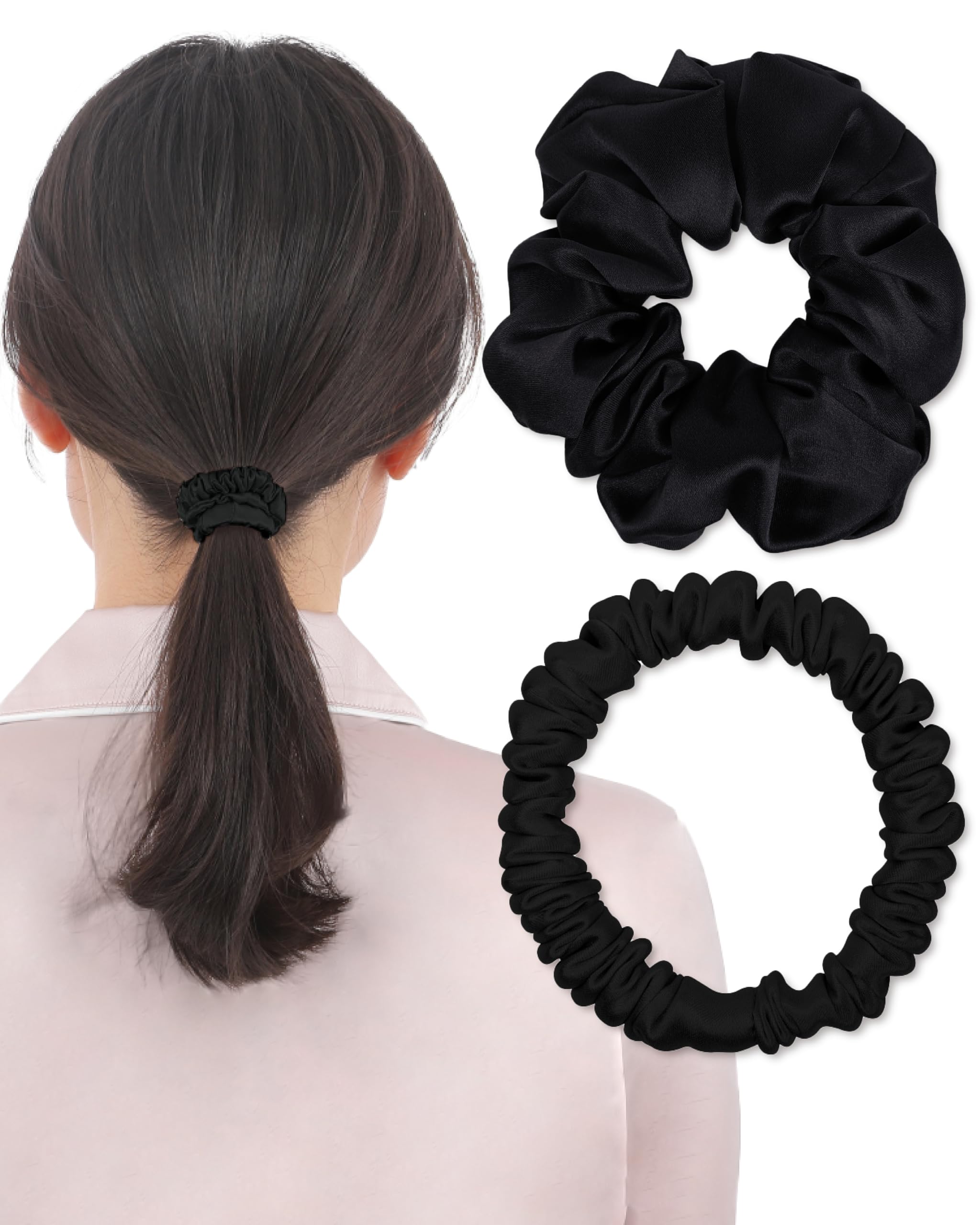 Amazon | 【ヘアケアのプロ監修】 シルク シュシュ-ヘアゴム