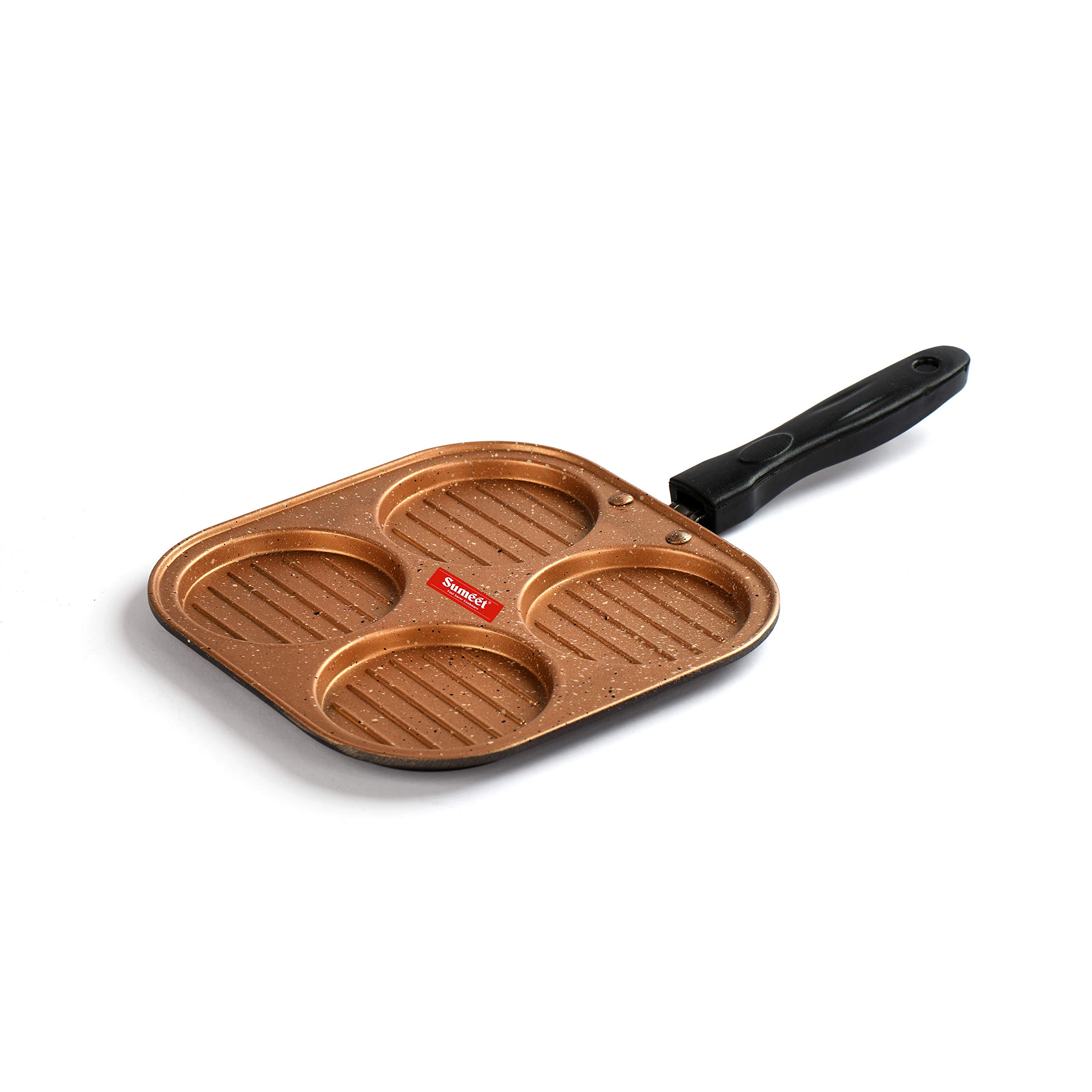 Sumeet Nonstick Mini Multi Snack Maker, 4 Cavity,1 Piece, Peach