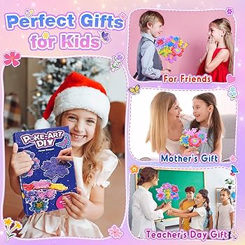 Toys for 4 5 6 7 8+ Year Old Girls, Poke-in Art Flower Bouquet
