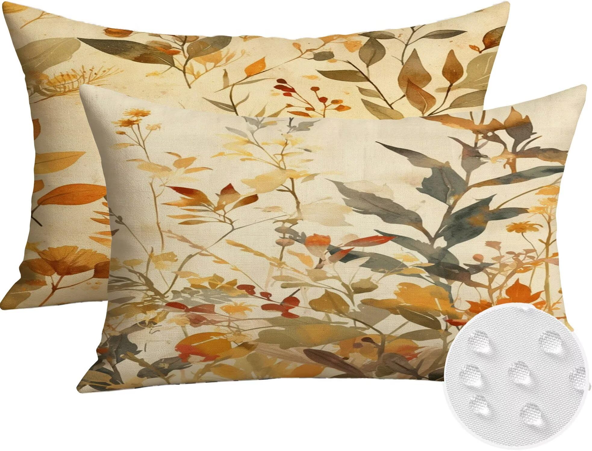 Générique Housse Coussin Exterieur Impermeable 30x50cm Beige Décoratif Taie d'oreiller Decoration Feuilles Tropicales Housse de Coussin Exterieur Impermeable pour Salon de Jardin Lot 2. T-4825