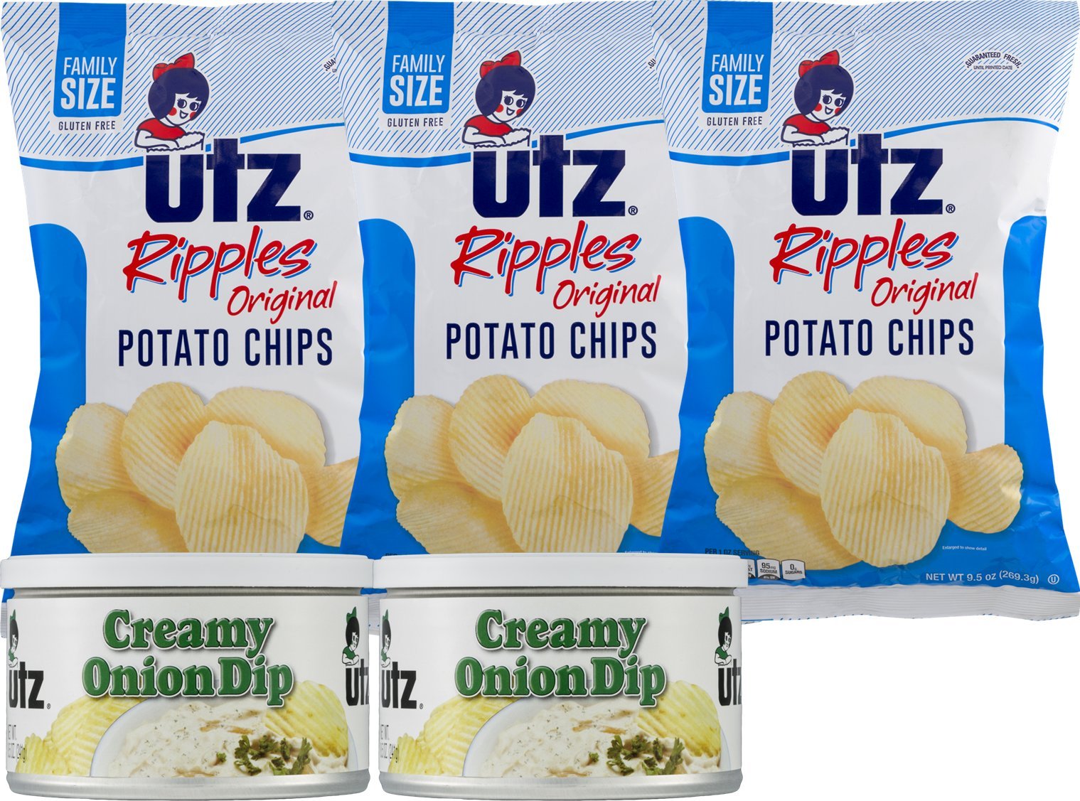 Buy Utz Original Ripples Family Size Potato Chips and Utz Creamy Onion