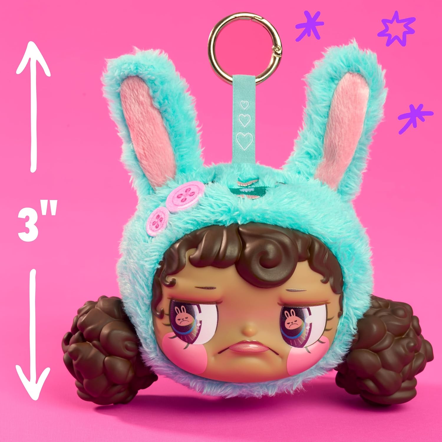HAPPY HAUL Sour Pouts Paw-ty Crashers Vinyl Plush Clip-Ons, Vinyl-Faced Plush Clip-On Blind Box Collectible Toy, Short-Run Drop, 3-Inch Stuffed Toy, Ages 8 and up