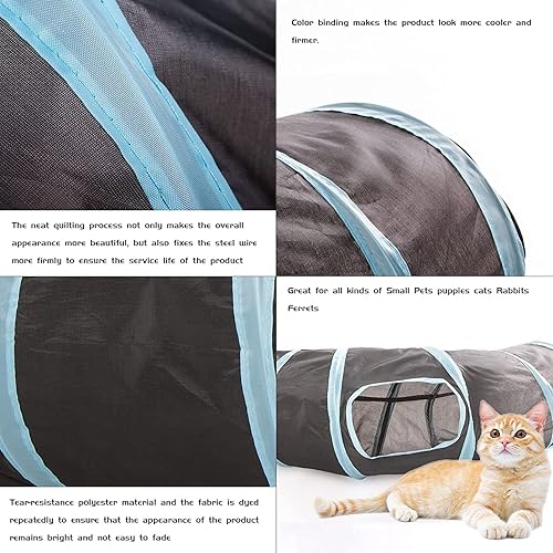 Miniatura 5 de AEGWYNNR Túnel de juguete para perros pequeños, túnel de juego plegable para perros pequeños y medianos, juguete de parque infantil, carrera de