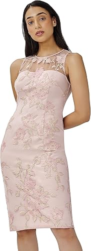 Vista 4 de Adrianna Papell Vestido tubo bordado floral para mujer