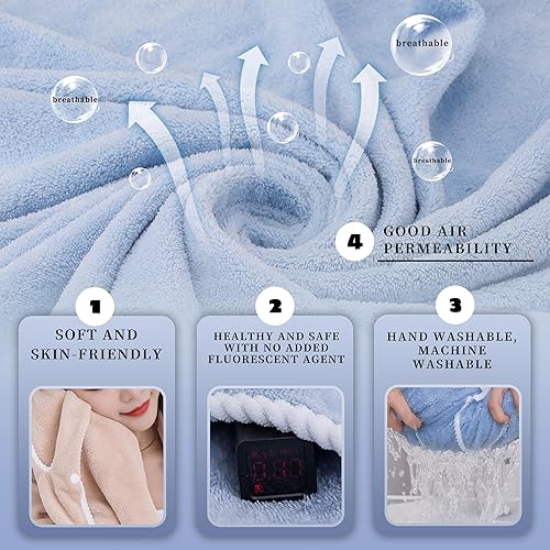 Miniatura 4 de YUNAI Toalla de baño con correas para mujeres y niñas, secado rápido, ahorro de tiempo, spa, gimnasio, sauna, toalla de baño, bata envolvente para