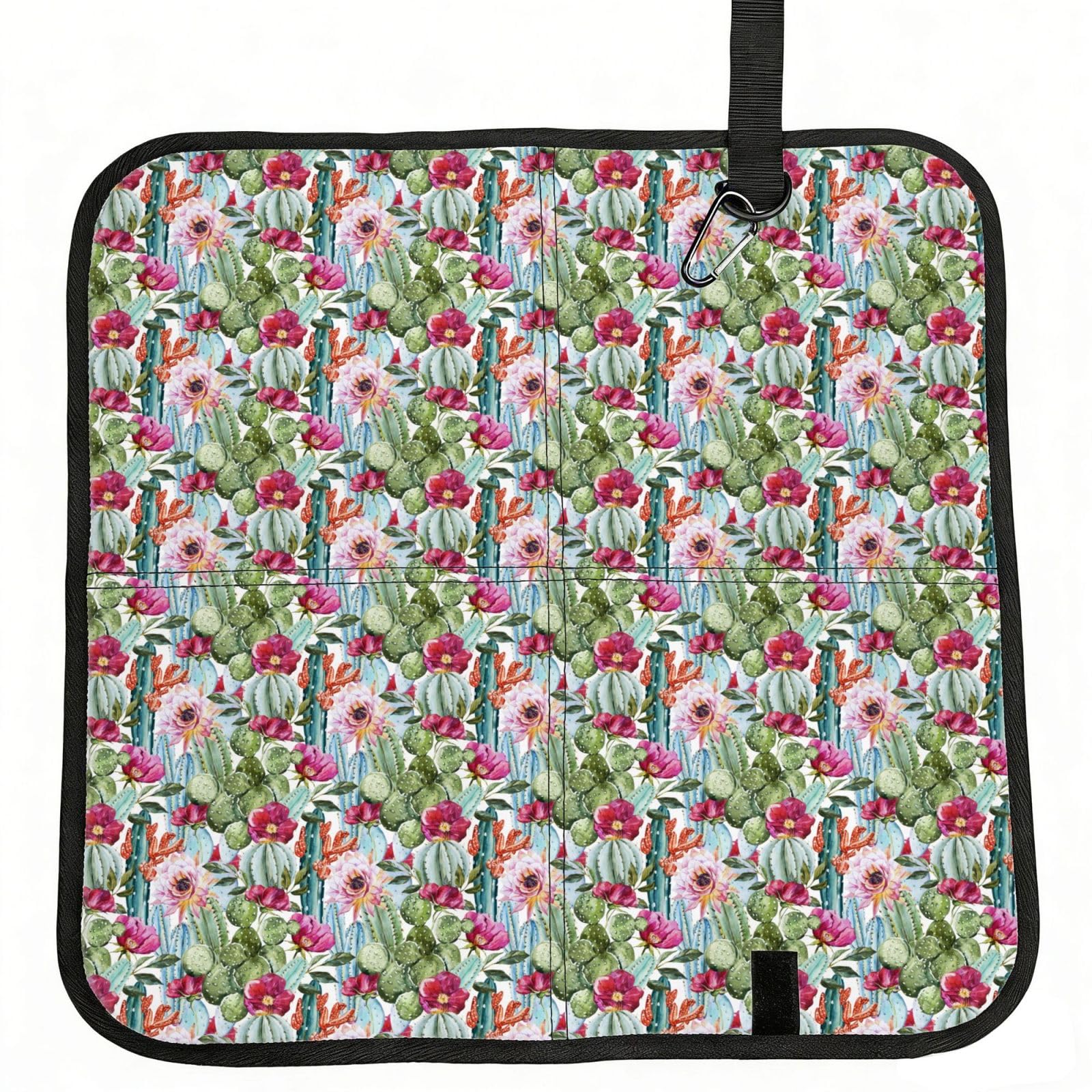 ERCgad Cactus Succulent Rose Print Foldable Seat Cushion Portable Chair Pad Lightweight Travel Outdoor Office Home