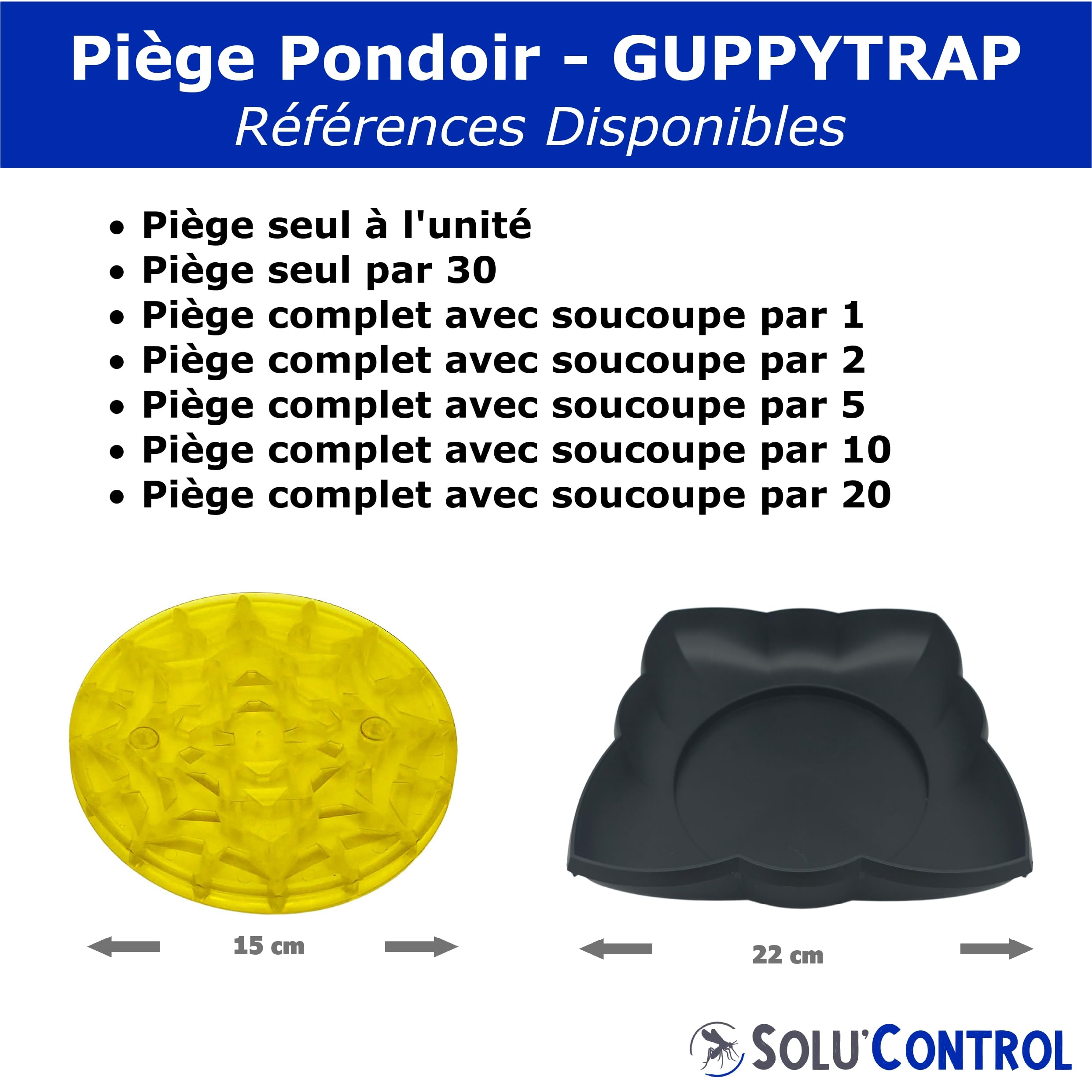 2 Guppy Trap + 2 coupelles, Piège Pondoir à Moustiques Écologique, sans Insecticide, sans Adhésif, Médaille d'argent Concours Lépine 2023, Fabriqué en France
