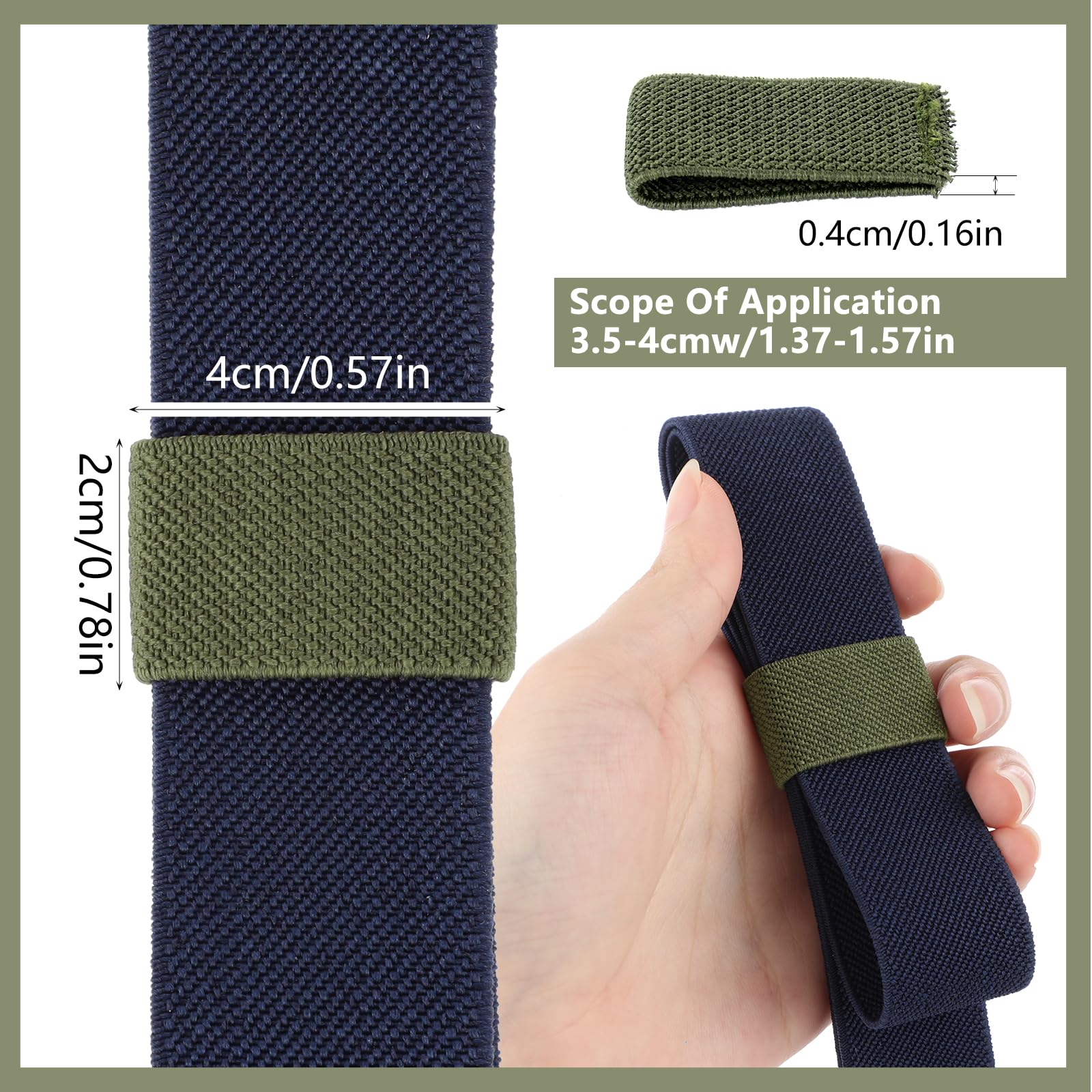 Giantree Paquete de 6 soportes elásticos para cinturones de trabajo, trabillas elásticas para cinturón, soporte para correa de mochila, soporte para cinturón, soporte para cinturón (Ejercito verde)