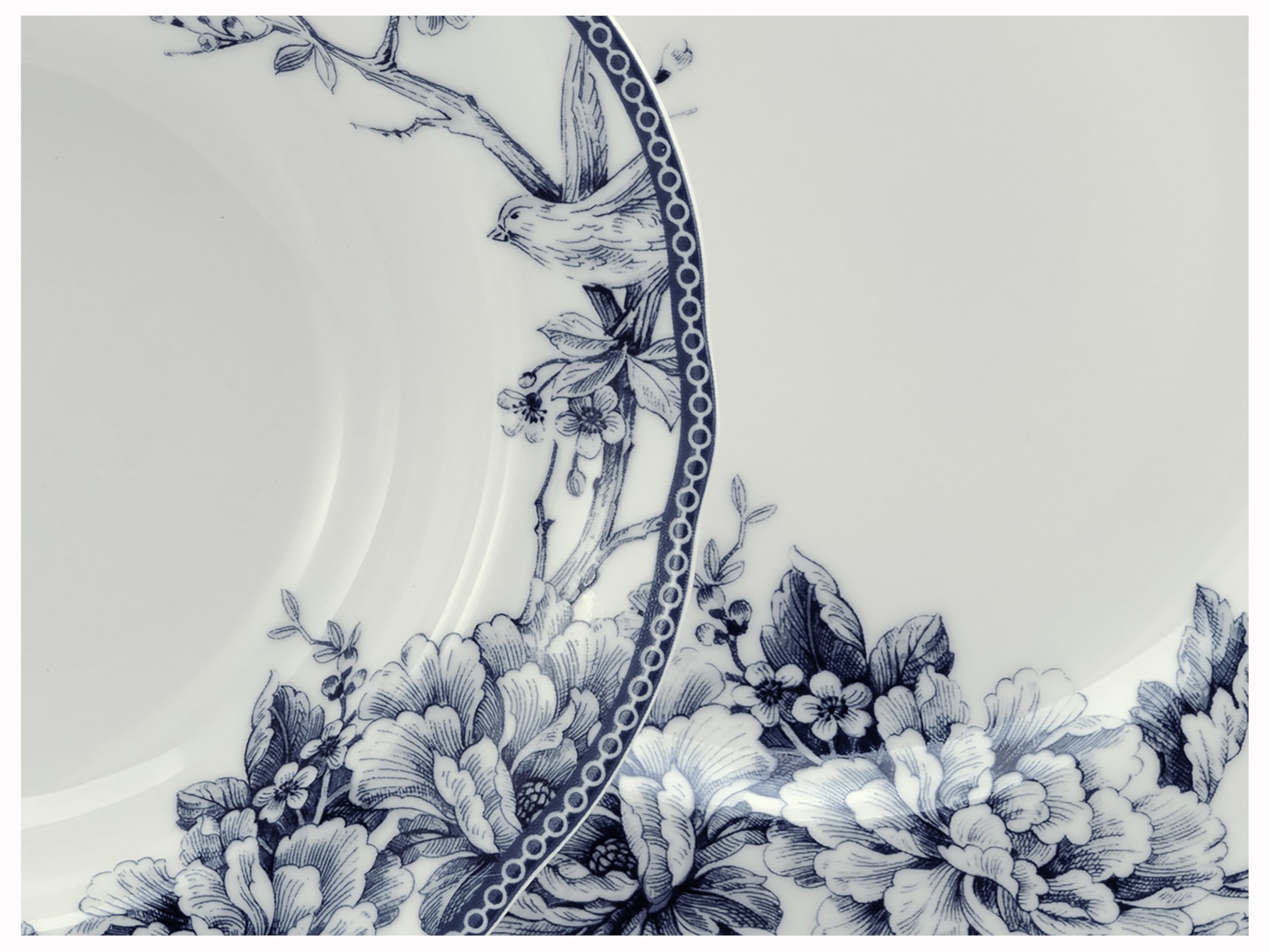 CreaTable, 24776, Serie Adelaide Blau, 16-teiliges Geschirrset für 4 Personen, Kombiservice aus Porzellan, spülmaschinen- und mikrowellengeeignet, Qualitätsproduktion