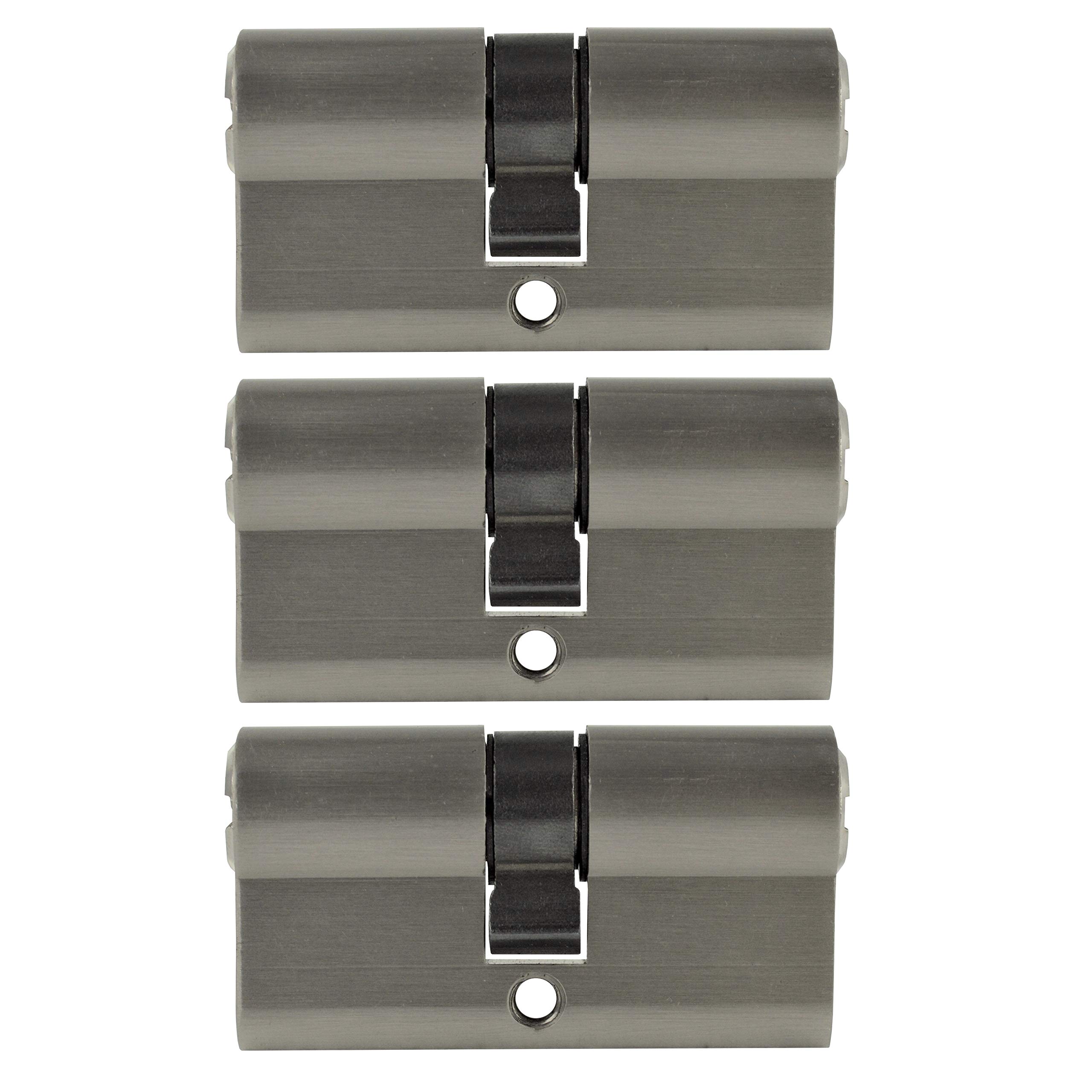 3 serrures cylindriques à fermeture identique 60 mm PZ 30 x 30 cm avec 15 clés