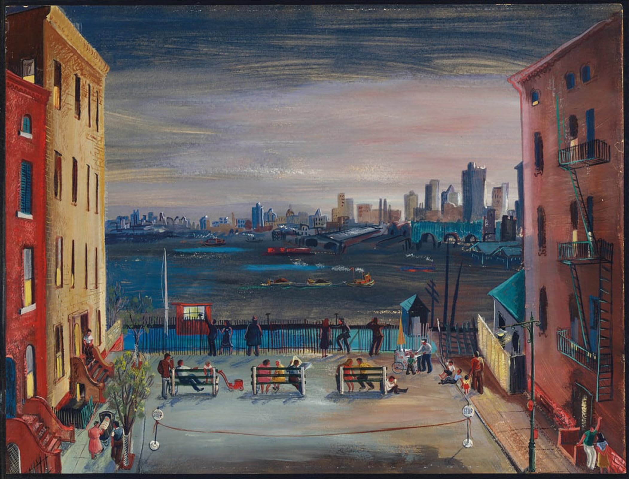 SERENDIPITP Aesthetic Poster Photo Wall Print Retro Picture Brooklyn Heights by Boris Dmitrievich Grigoriev Modern Wall Artwork for Home Decor 60x90cm