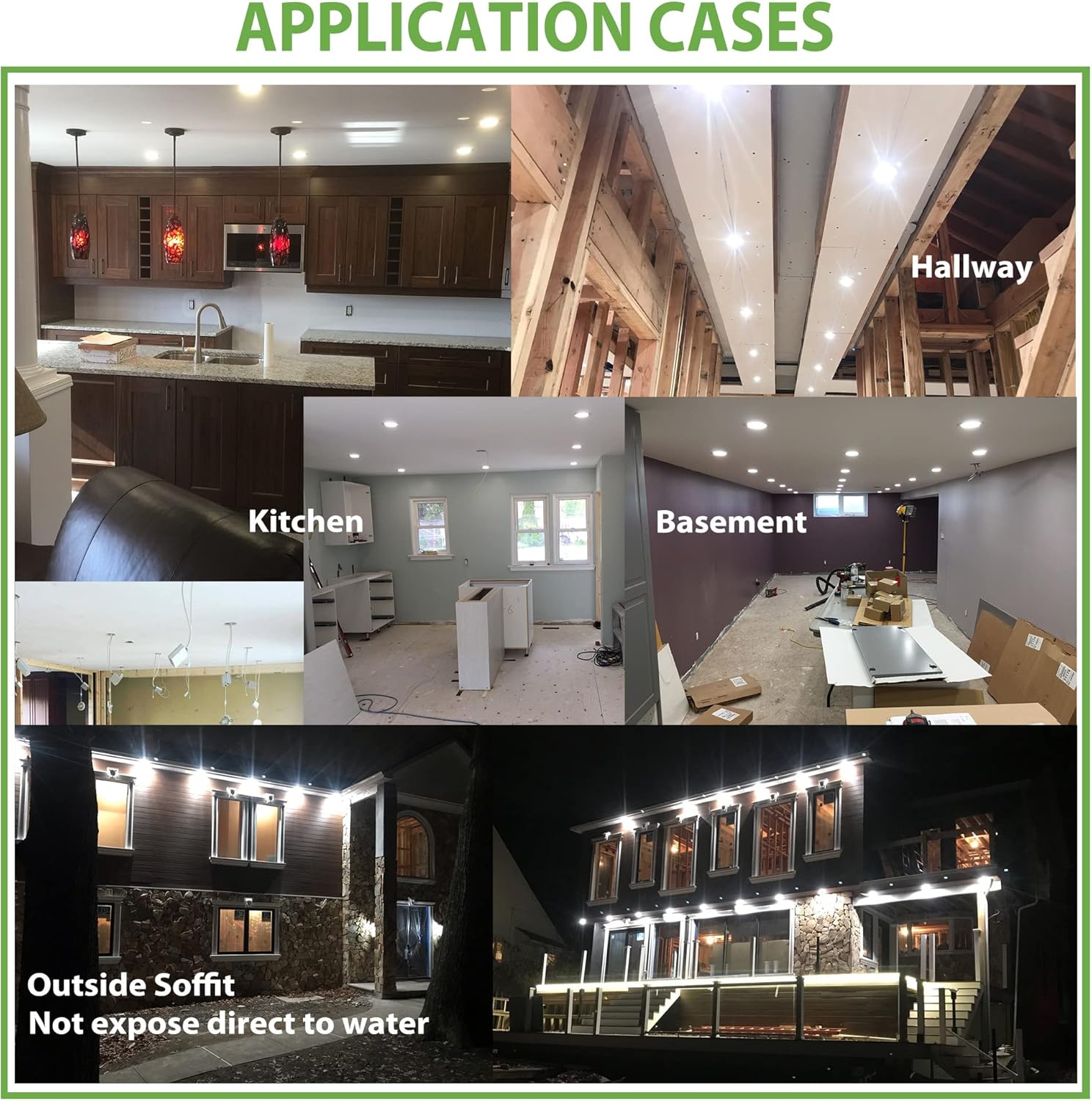 Recessed Light Ultra-Thin Canless 6-Inch Black Trim LED Ceiling Lighting Kits 5 CCT Selectable Color Temperature 6 Inch LED Retrofit Lighting Bulb with Junction Box Dimmable 12Pack…