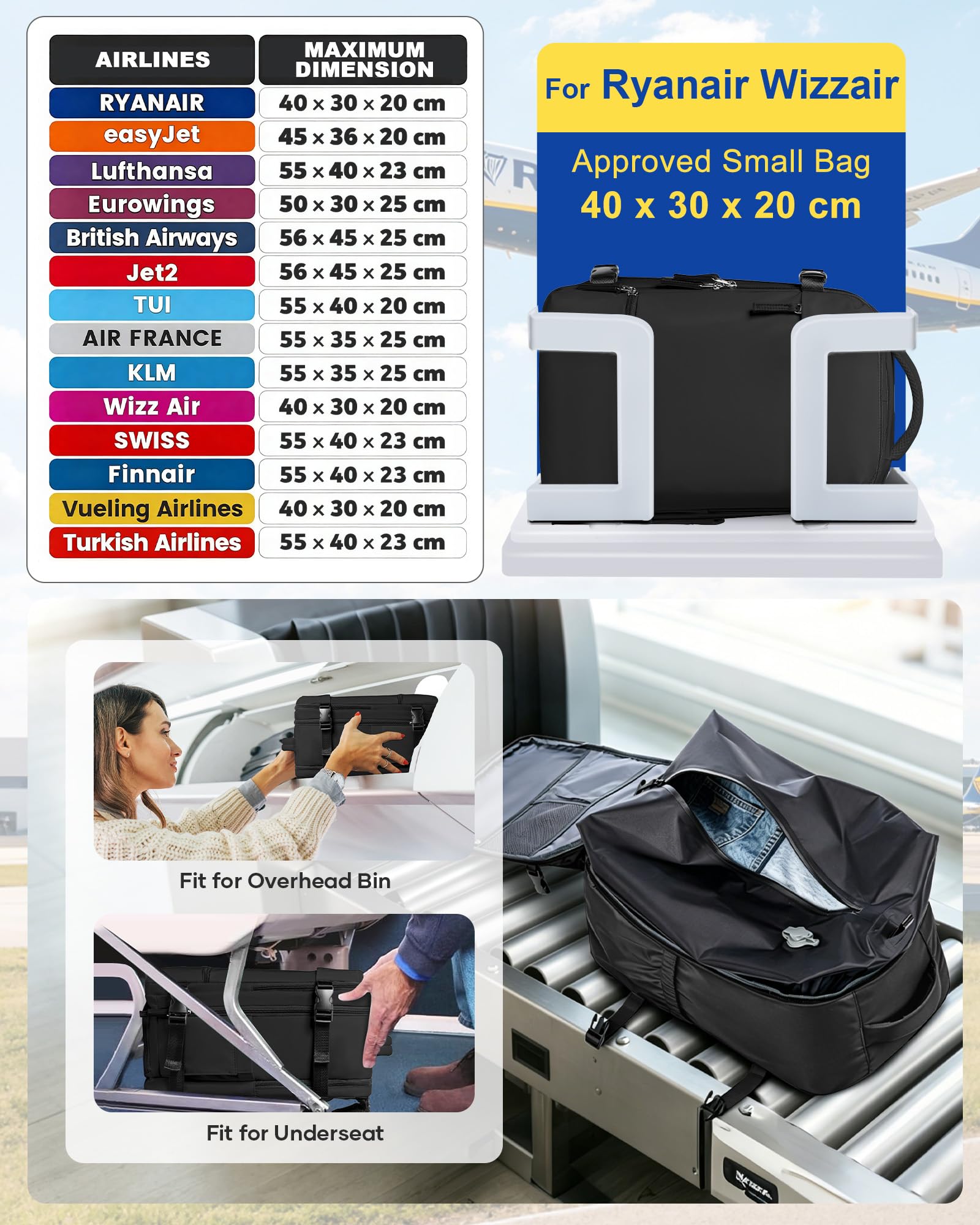 SZLX Plecak Próżniowy Z Pompką Bagaż Podręczny Dla Kobiet, Plecak Z Poduszką i Systemem Próżniowym Do Podróży, Plecak Podróżny Ryanair W Rozmiarze Kabinowym Wodoodporna Walizka Próżniowa Dla Mężczyzn