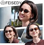 FEISEDY Retro Oval Sunglasses for Women 90s Narrow Round Lightweight Shades Y2k Trendy Sunnies B1171
