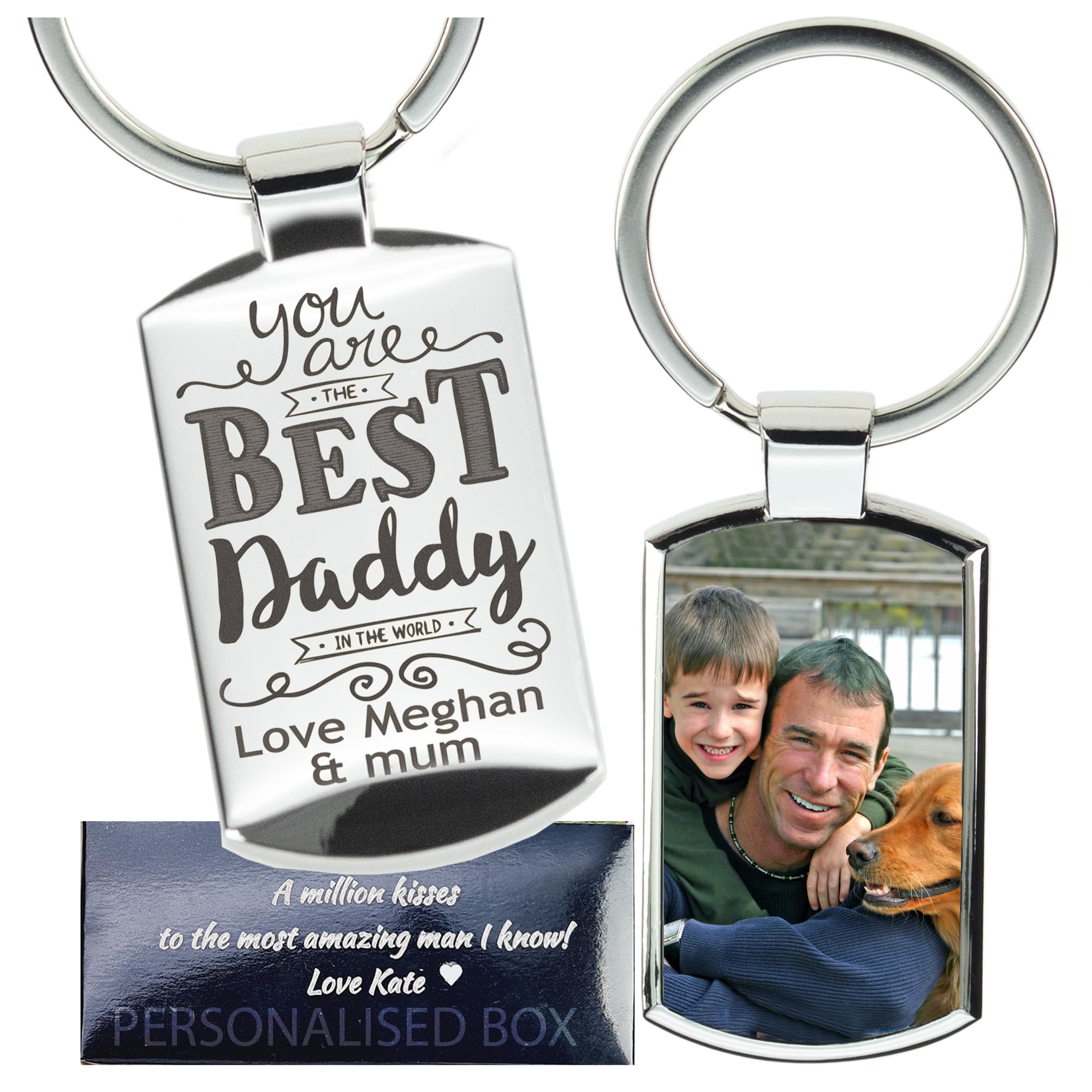 Eliphs Unisex Infant World Best Dad Personalised Engraved Photo Key Ring, Custom Personalised Keyring Photo, Photo Keyrings,Personalized Key Chain,Custom Key Fob, Picture Keyring, Custom Keychain,Fathers Day Gisfts,Uncle Grandad Present