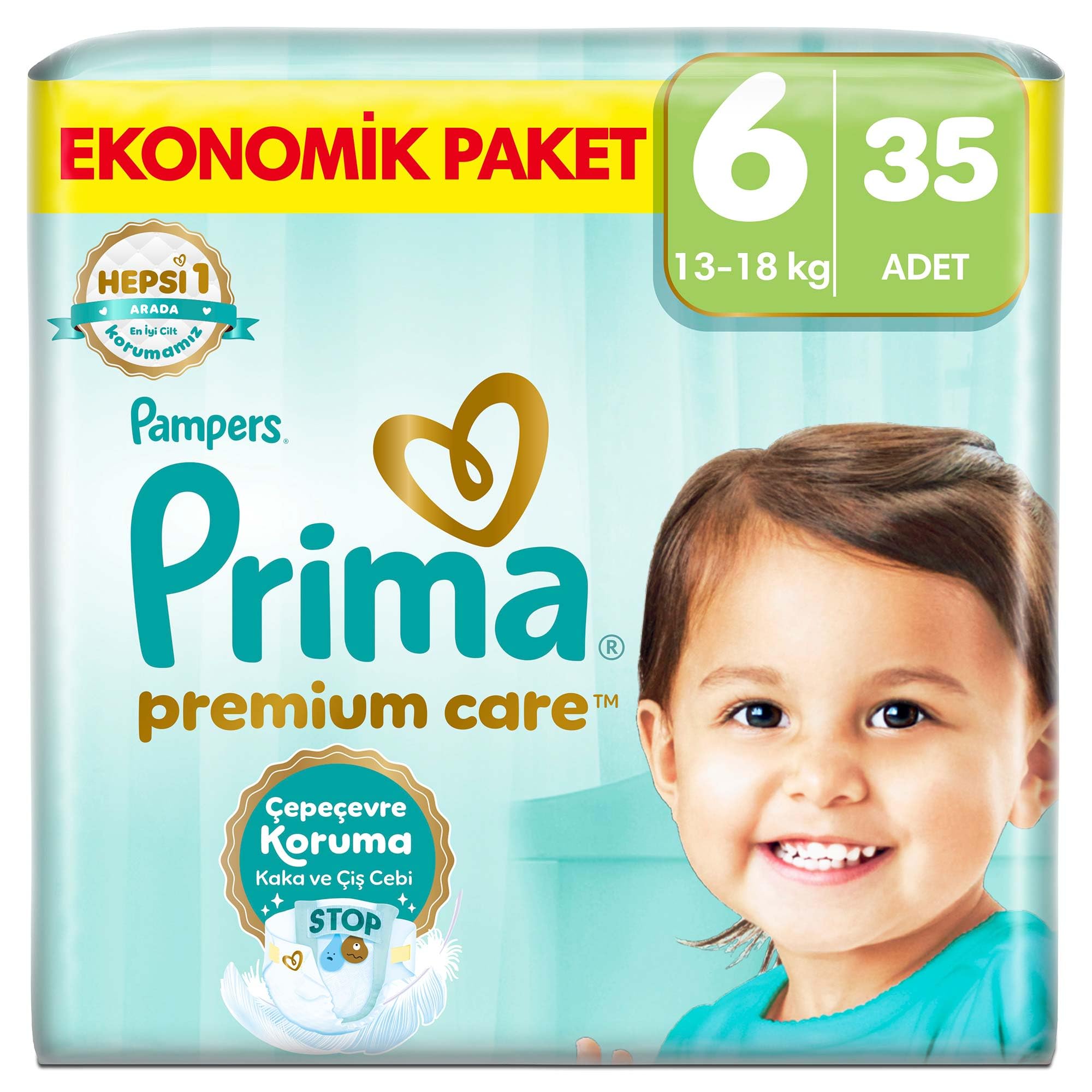 Prima Bebek Bezi Premium Care 6 Numara 35 Adet : Amazon.com.tr: Bebek