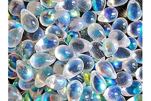 100 pcs Sparkling 6x9mm Teardrop Glass Beads for Jewelry Making