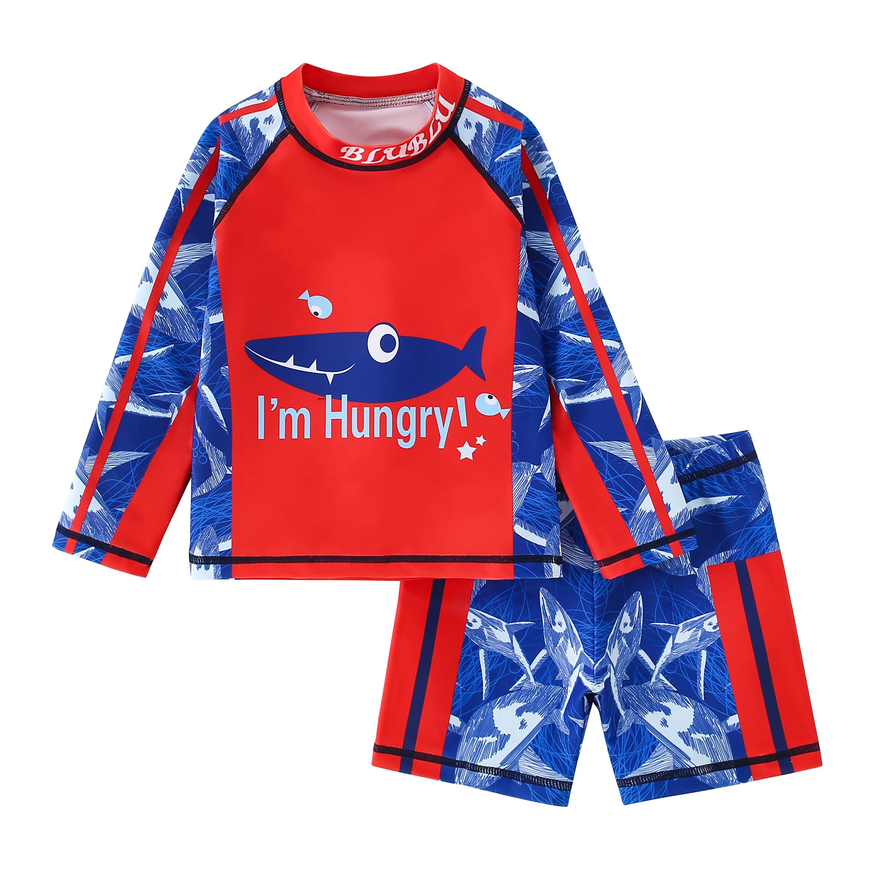 2-Piece Boys Dinosaur&Whale Swimsuit Set Long Sleeve Shirt + Trunks Toddler Swimming Suit Kids Rash Guards Bathing Suits