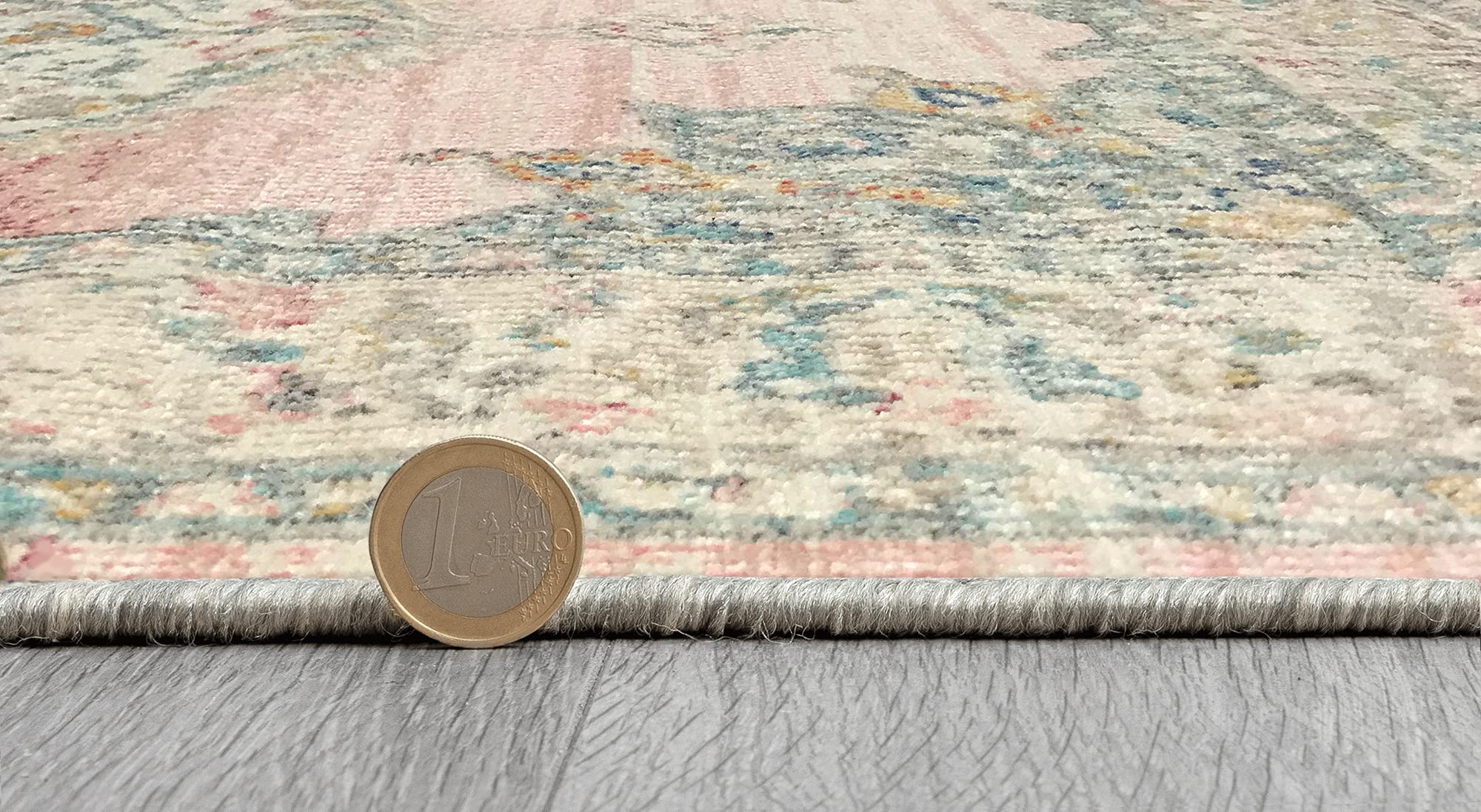 the carpet Palma - robusto tappeto per esterni ed interni, resistente alle intemperie e ai raggi UV, per balcone, terrazza, giardino d'inverno o cucina, orientale, rosa, 160 x 230 cm