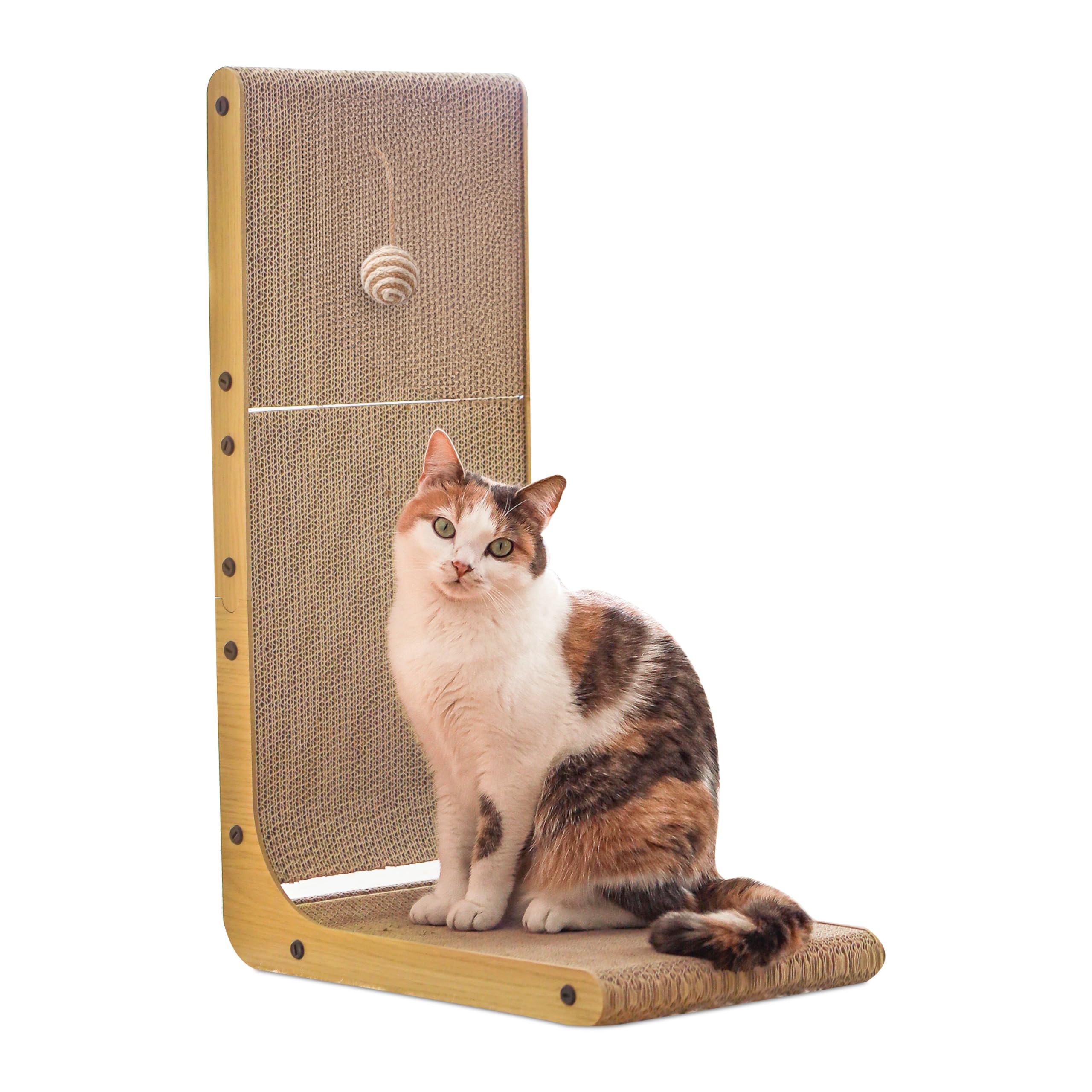 Griffoir en Forme de L pour Chats 68 cm – Meuble à gratter en Carton ondulé – Compact & Durable pour intérieur