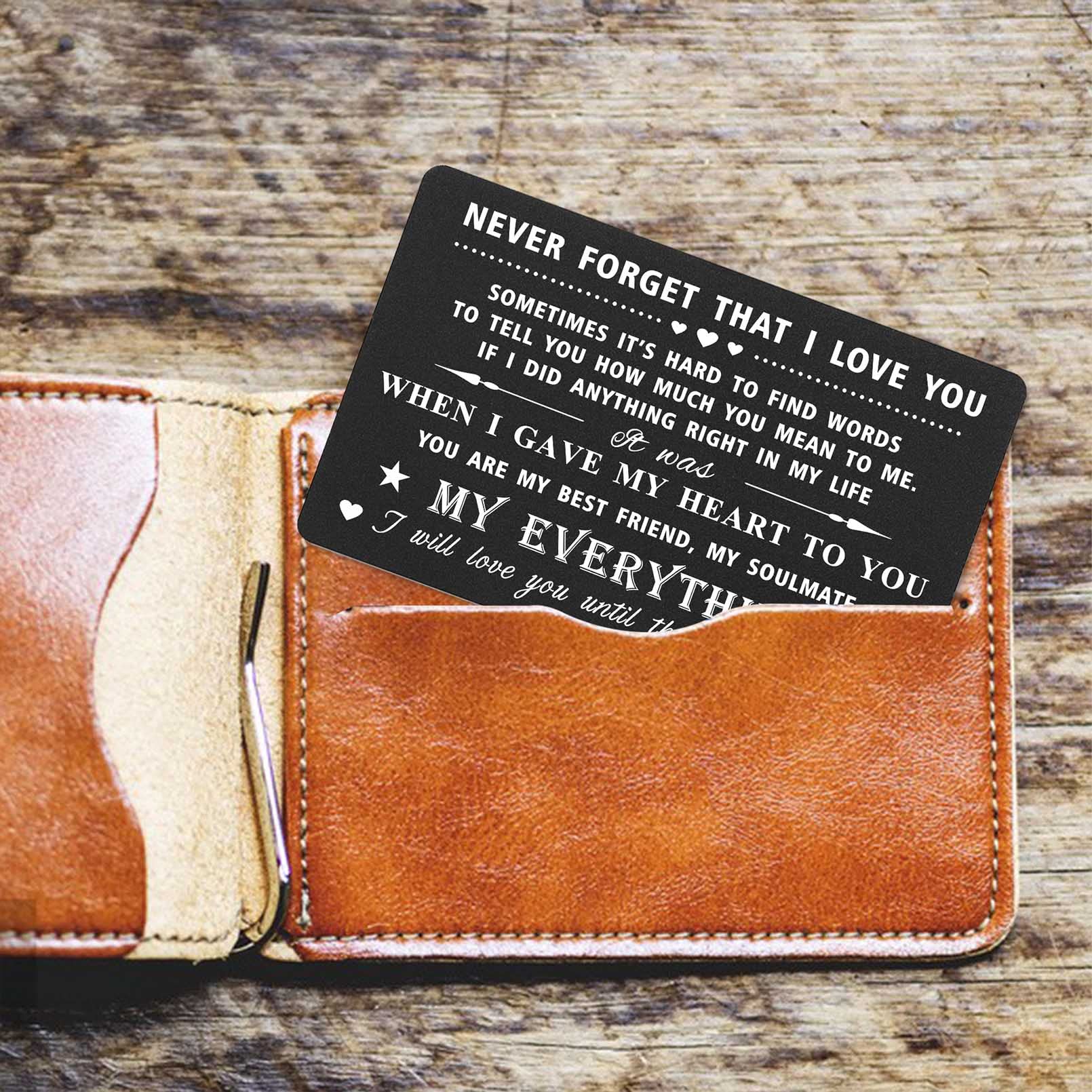 I Love You Gifts for Him Men Valentines Day Gifts for Boyfriend Wedding Anniversary Cards for Husband, black, 3.35"x2.13"x0.02" - Image 4