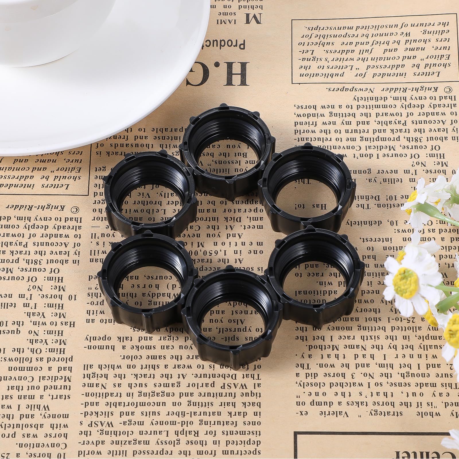 6 PCS Tightening Nut for Replacement Car Mount Screw-On for 17mm Ball Head, Car Phone Mount Replacement Parts Tightening Nut Ball Fixed Adapter Head Bracket Holder Ring for DVR Mobile Phone Holder