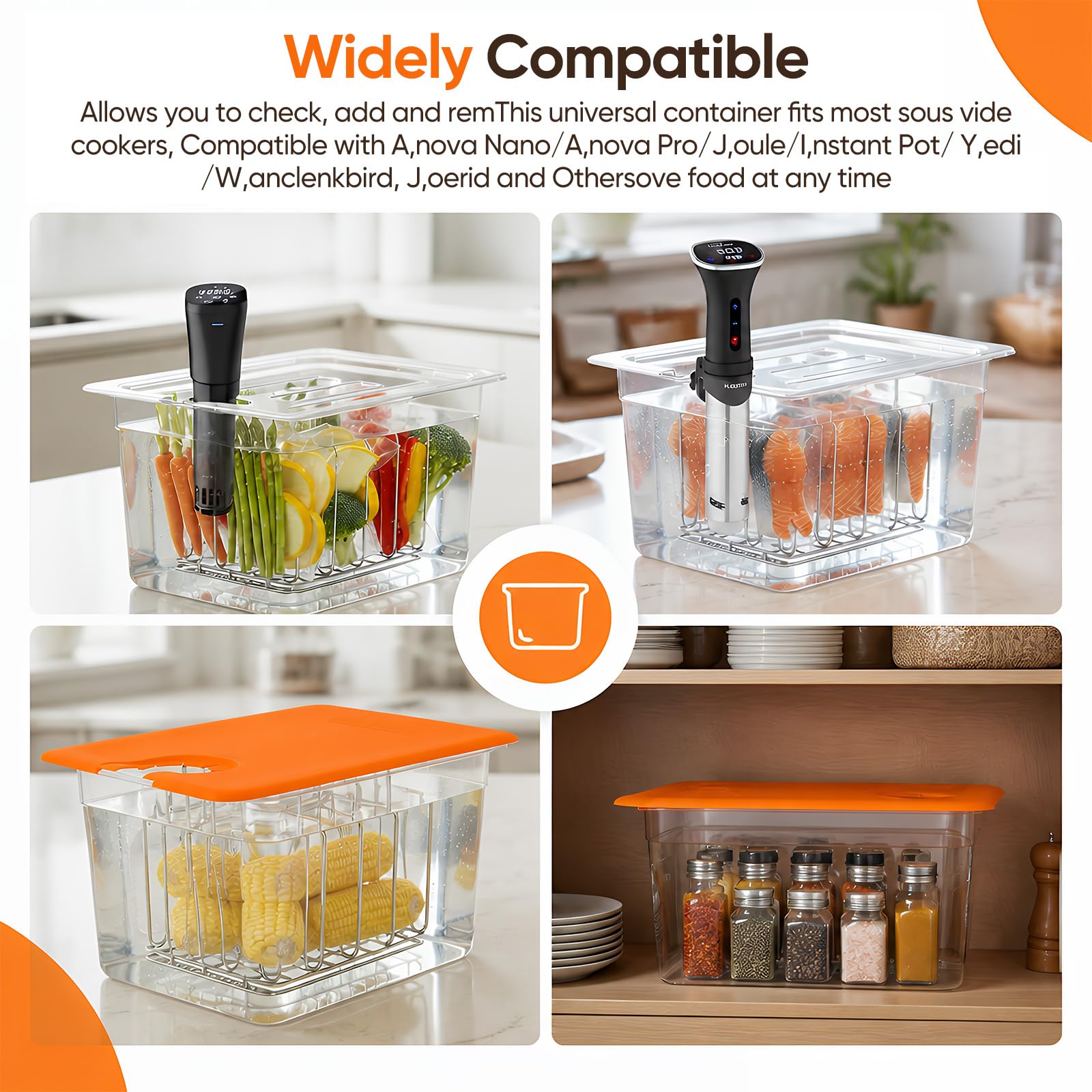 Sous Vide Behälter 12L Sous Vide Container mit Deckel BPA-frei | Sous Vide Set mit Thermohülle und Rack transparenter Garbehälter für Sous Vide Stick Fisch Fleisch Gemüse und Familienküche