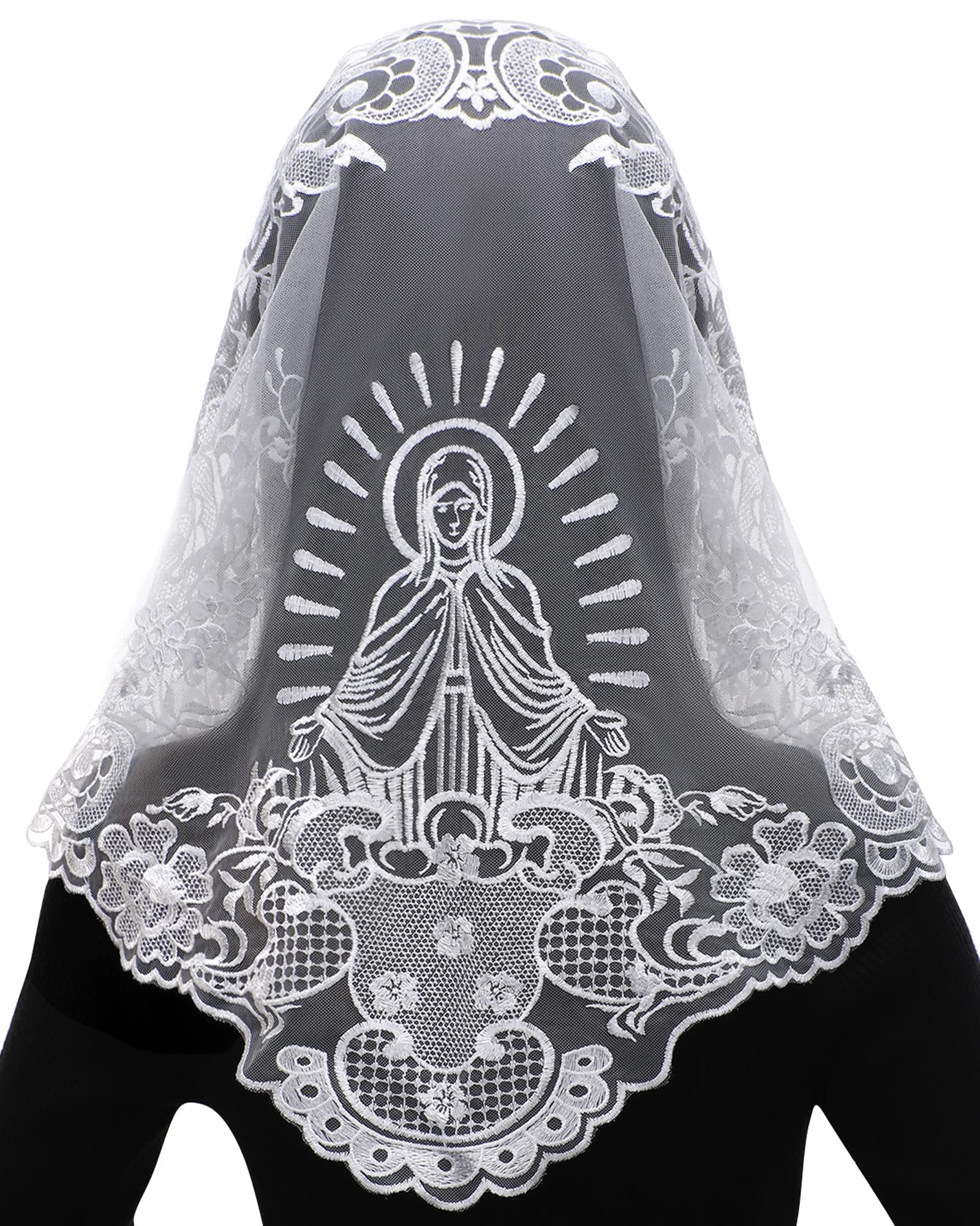 Bozidol Spanish Lace Catholic Mantilla Chapel Veil for Women