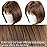 RENERSHOW Short Brown Bob Wigs for Women Brown Mixed Blonde Synthetic Wig with Bangs 10inch Average Size Natural Looking Daily Party Wig