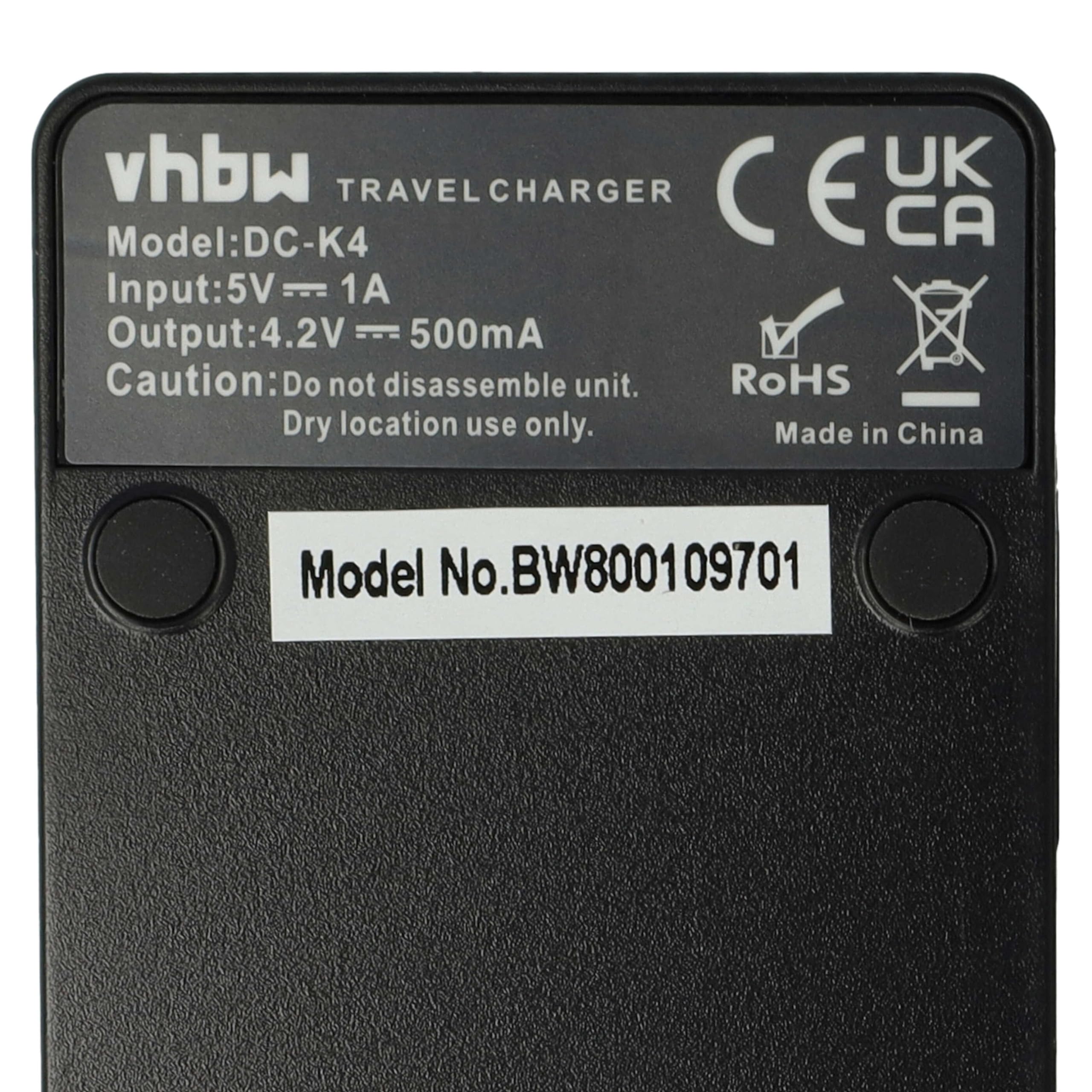 vhbw Ładowarka USB-C kompatybilna z Samsung WB100 | WB1000, WB150, WB150F, WB151, WB152F, WB2000, WB2100, WB251, WB251F do kamery - ładowarka + wskaźnik ładowania kabla USB-C