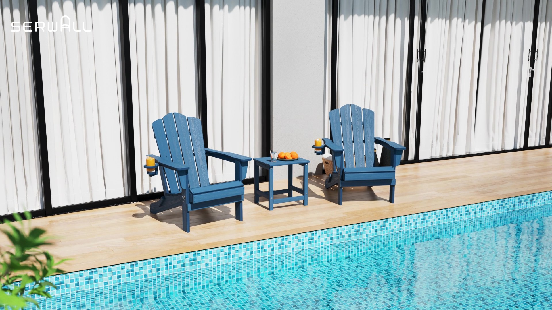 Amazon.com : KINGYES Folding Adirondack Chair Set of 2 with Cup
