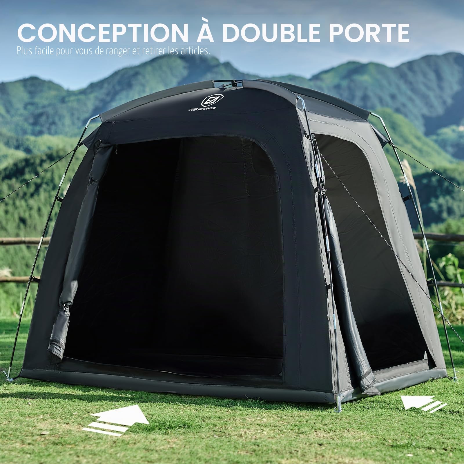 EVER ADVANCED Tente pour 2-3 vélos, Garage pour vélos 200x120x165cm