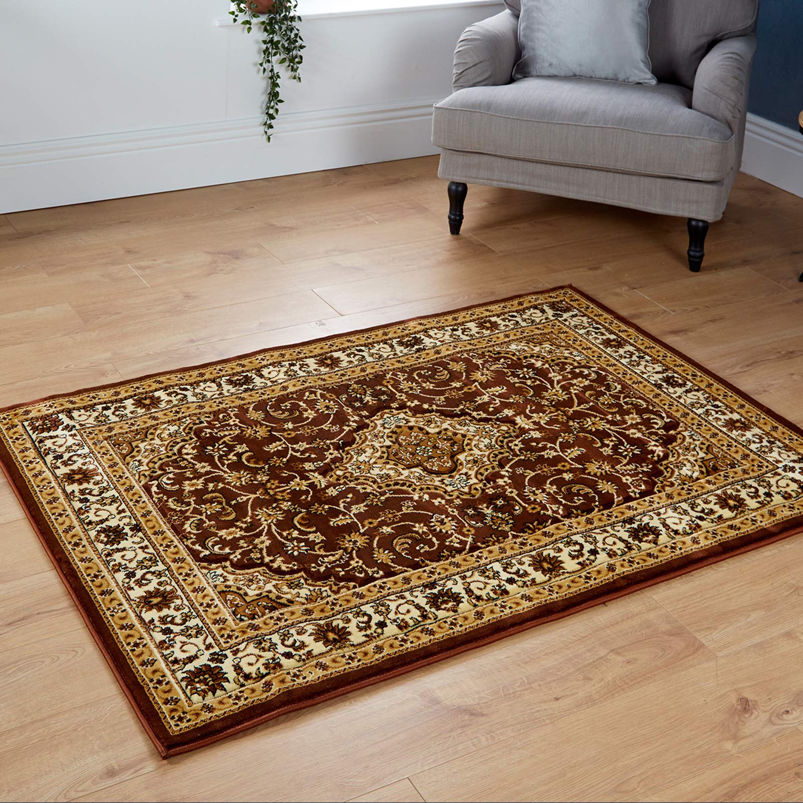 Heritage Traditional Large Area Rugs For Dining and Living Room l Ideal For Kids Room, Bedroom, Kitchen, Indoor/Outdoor Hallway Runner Carpet Mat (Brown,200x290) โ image 1
