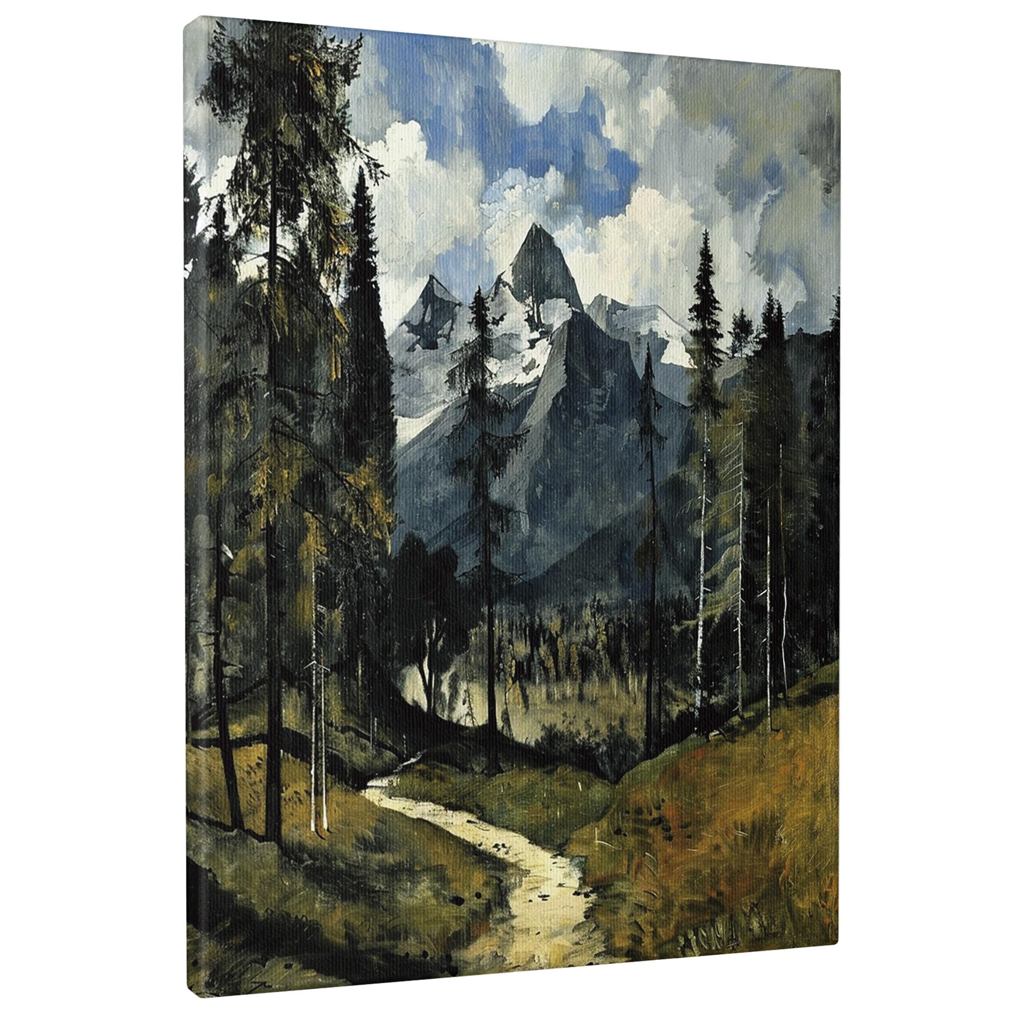 Amazon.com: Autumn Mountain Landscape Canvas Wall Art, Dark Green
