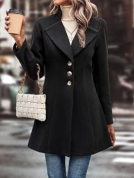 MMM「coat with elongated necklines」44 Amazon.com: LXXWMxBH Women's Wool Blend Pea Trench Coat Long
