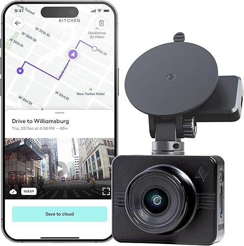 Nexar Beam GPS Full HD 1080p Dash Cam Modelo 2021 Tarjeta SD de 32 GB incluida Almacenamiento ilimitado en la nube Modo de estacionamiento WiFi