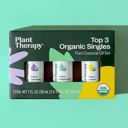 Miniatura 5 de Plant Therapy Top 3 Aceite esencial orgánico Singles Set 0.3 fl oz (13 oz) Limón, lavanda y menta 100% aceites esenciales puros, sin diluir,