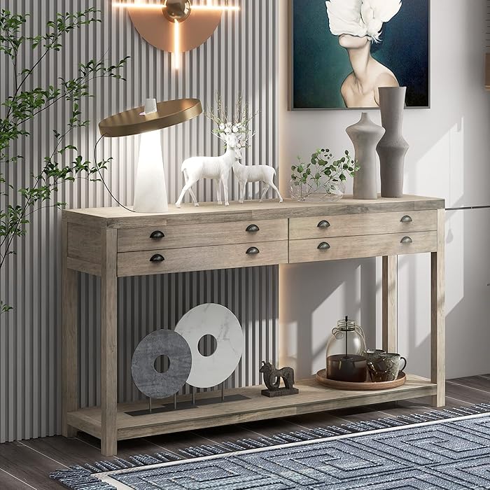 Buy LUMISOL Long Console Table with Two Large Drawers, 58" Entryway