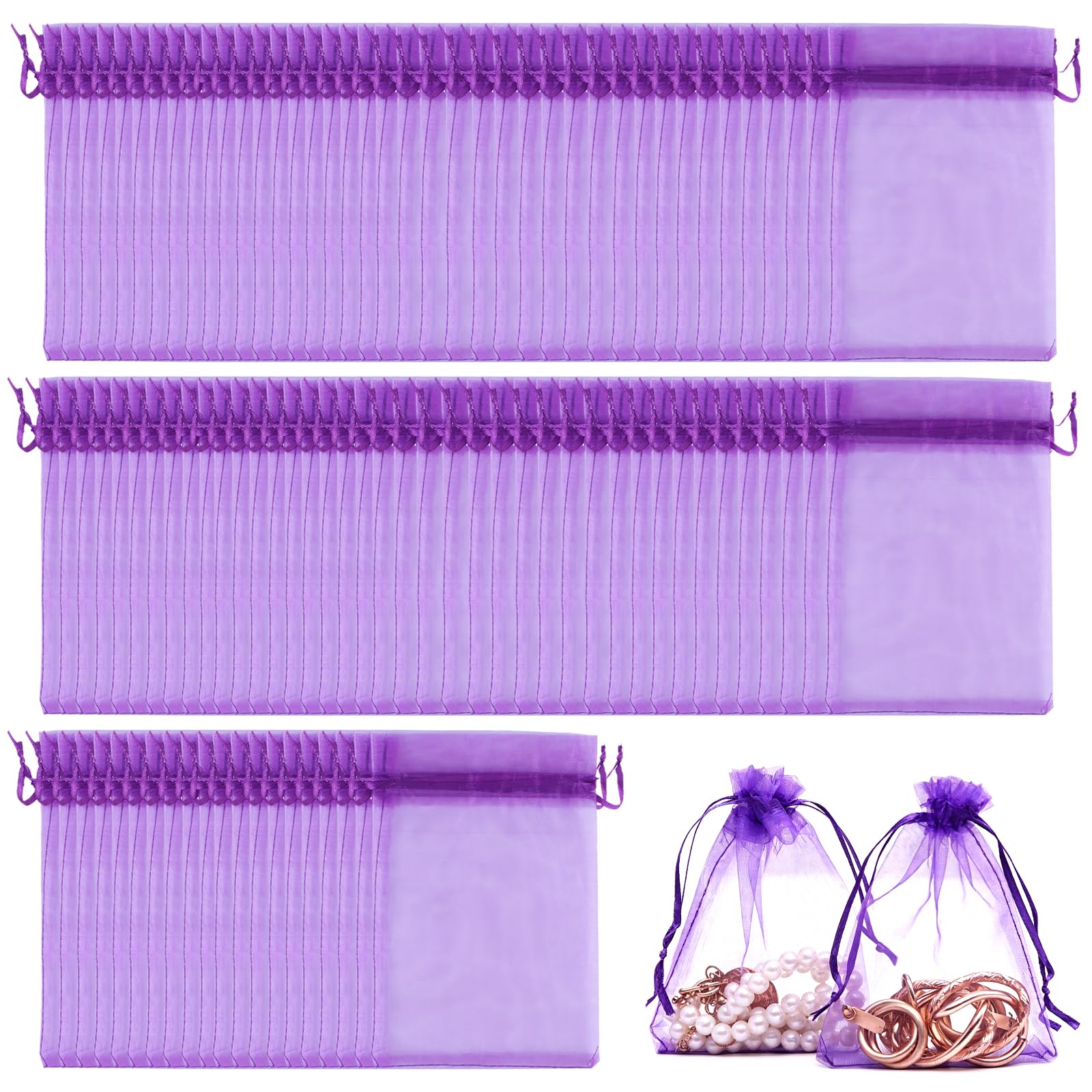 100 Pcs Empty Lavender Bags to Fill with Drawstring, 7x9cm