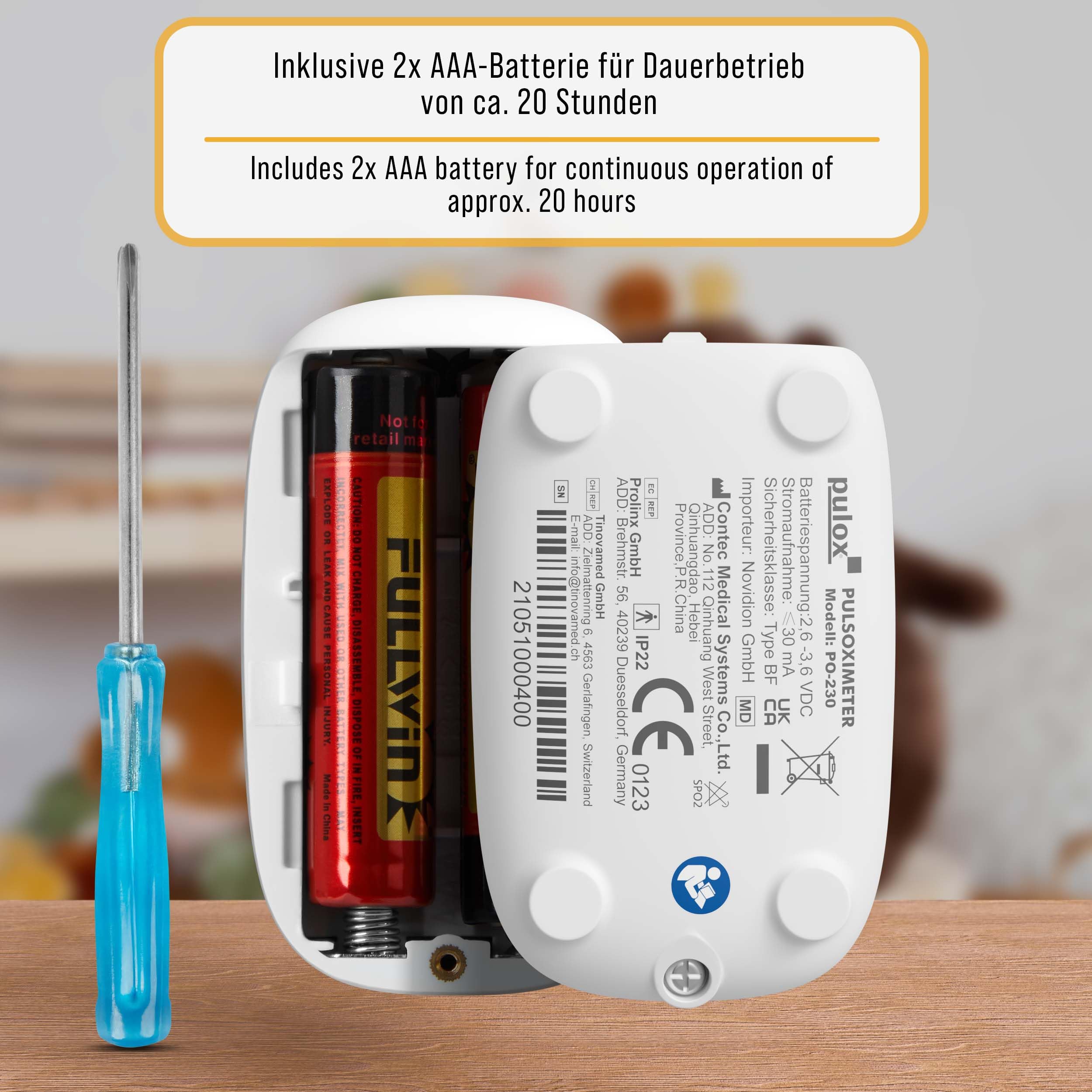 Pulox PO-230 Kinder Pulsoximeter Gelb zur Messung von SpO2 und Puls | Misst Sauerstoffsättigung und Puls in wenigen Sekunden, inklusive Sticker zum individuellen Bekleben und Gestalten