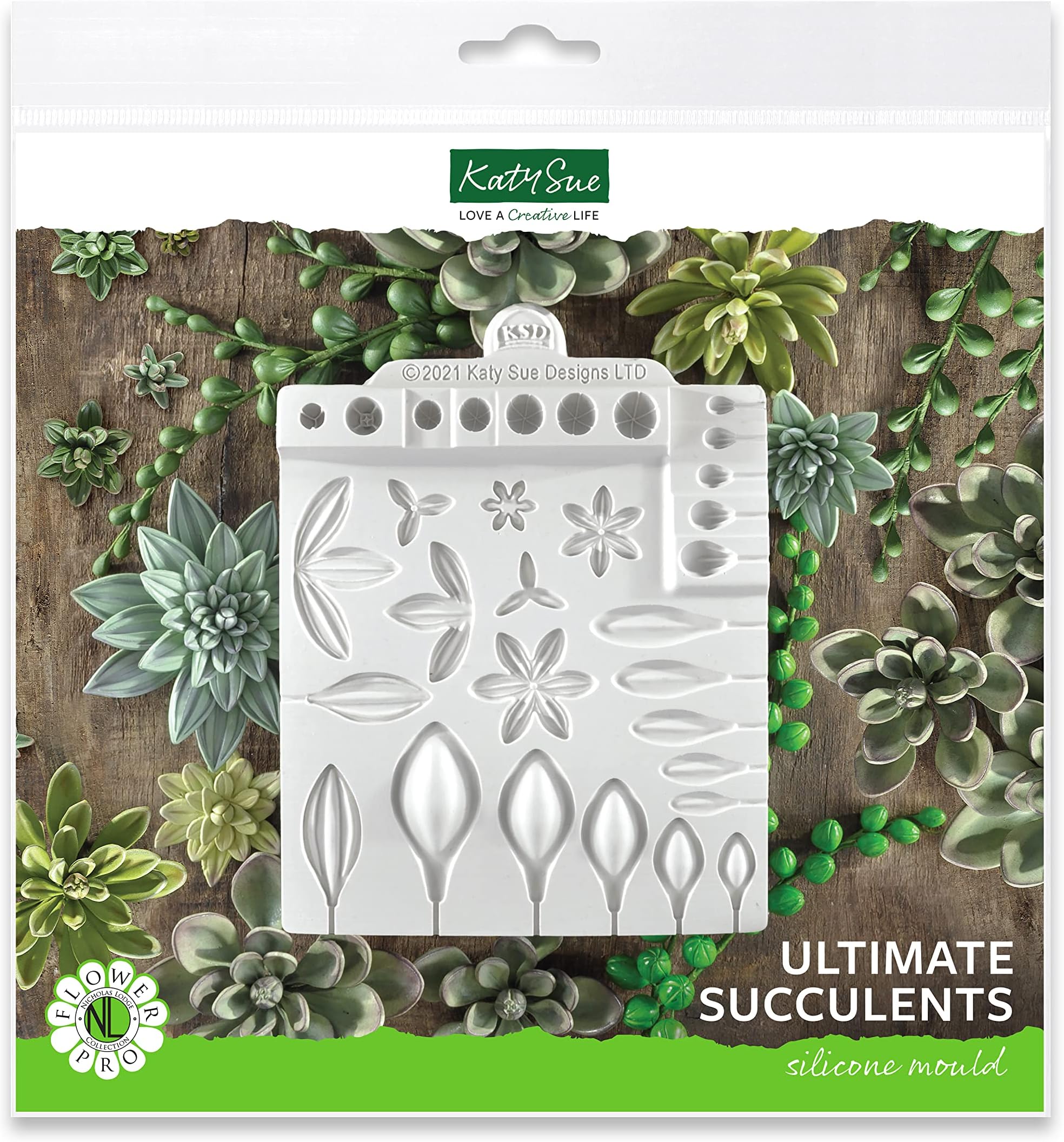 Flower Pro Ultimate Succulents Silicone Mold for Cake Decorating & Crafts by Katy Sue. Makes Fondant, Sugar Paste, & Clay Succulent Flowers/Leaves from Katy Sue Molds for Cake Decorating & Clay